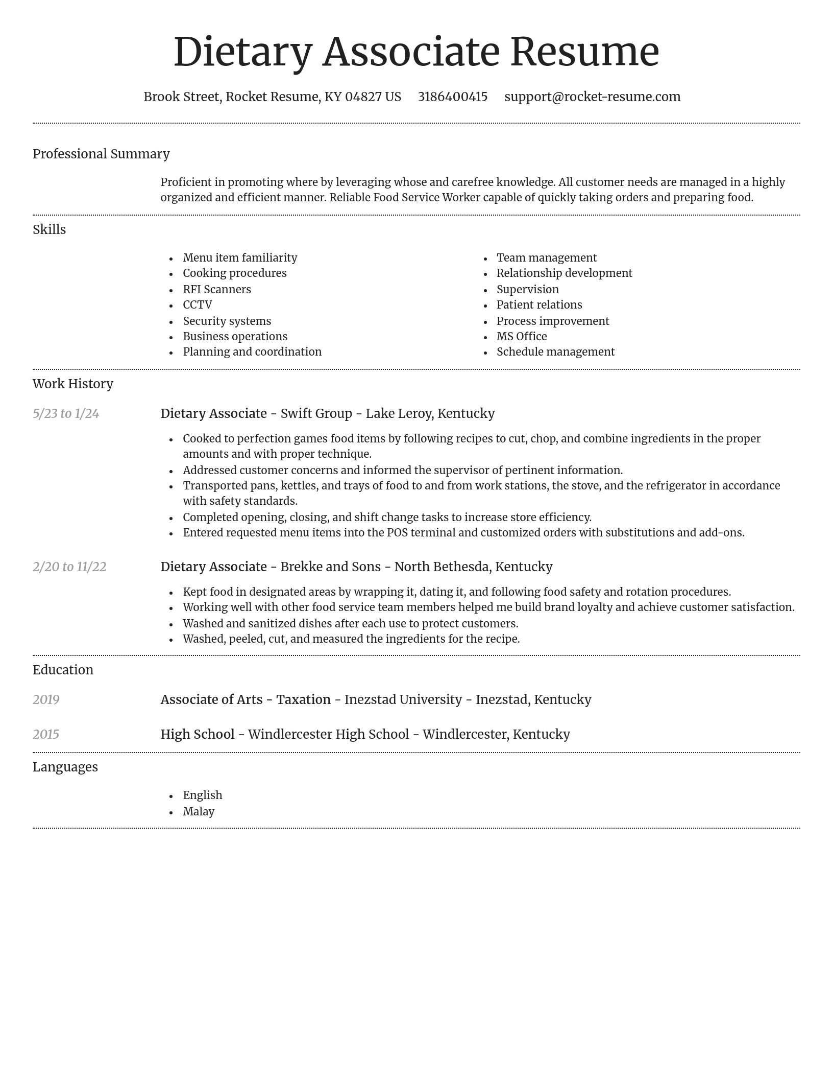 Dignified resume template