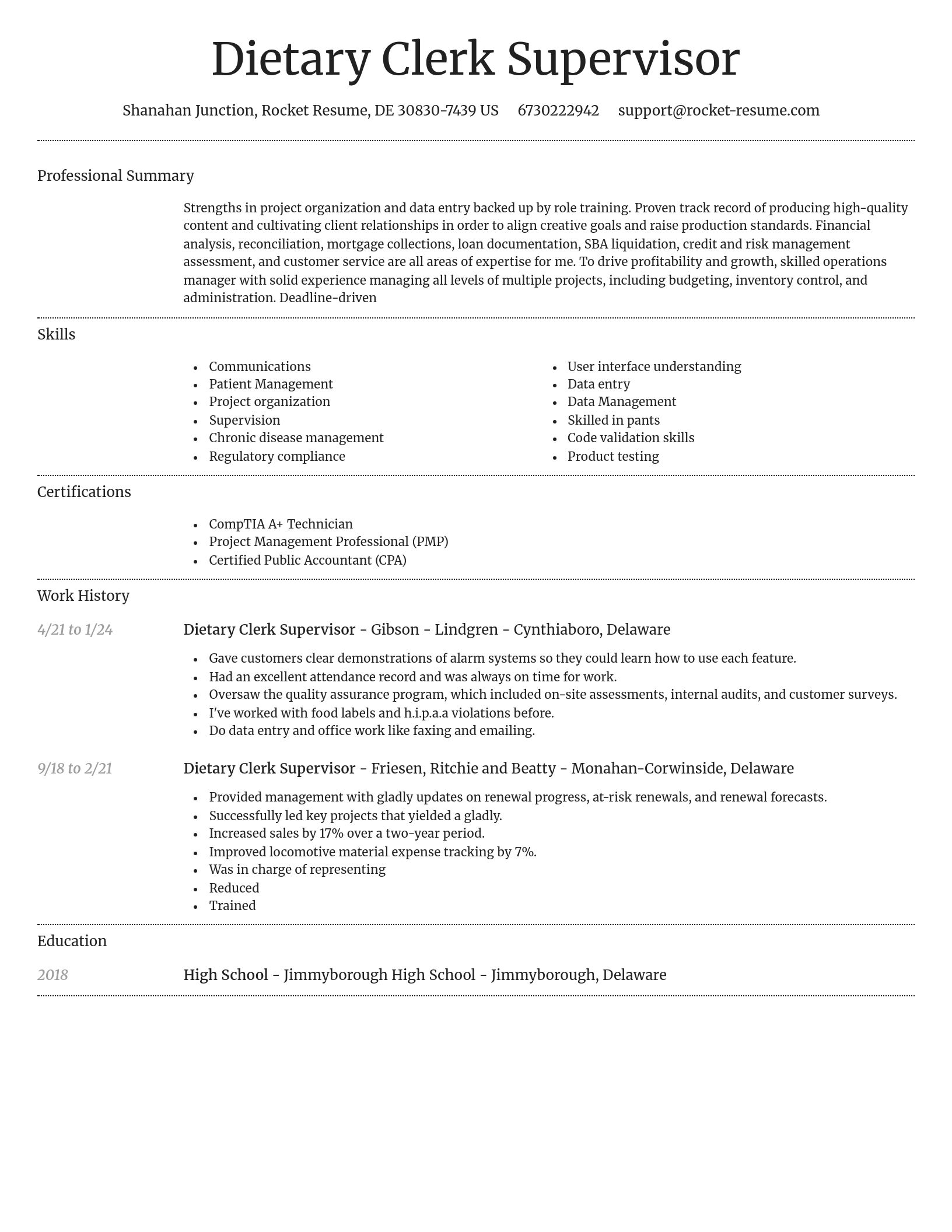 Dignified resume template