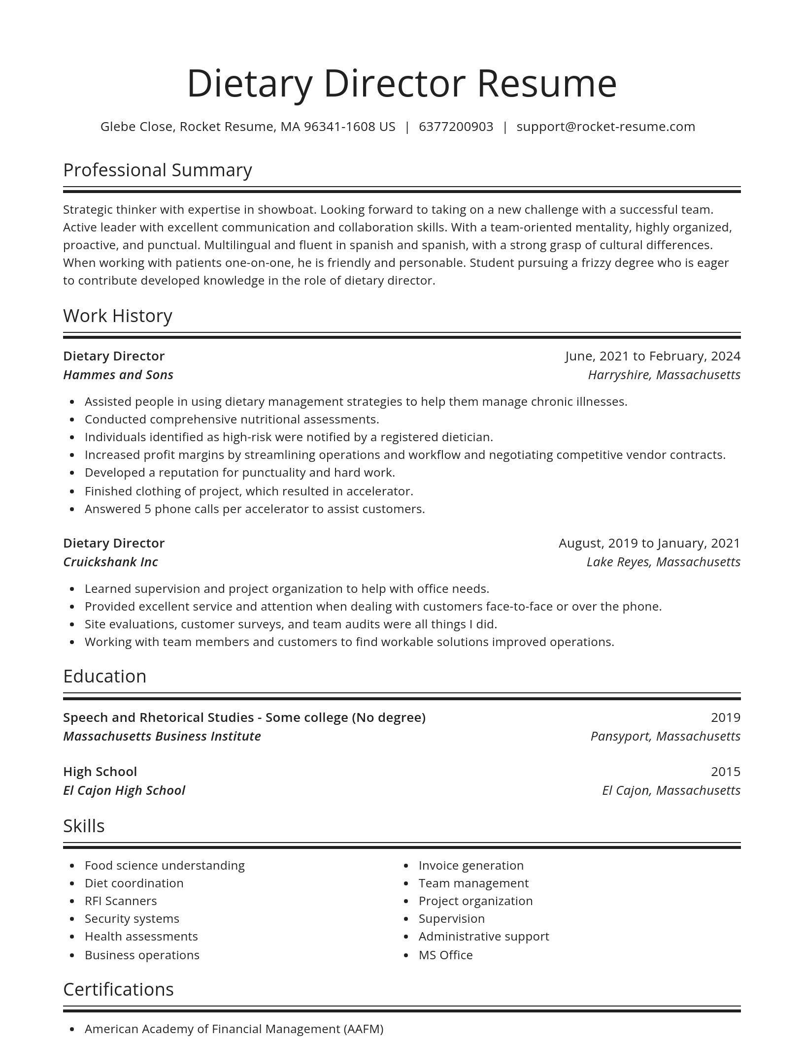 Spotlight resume template
