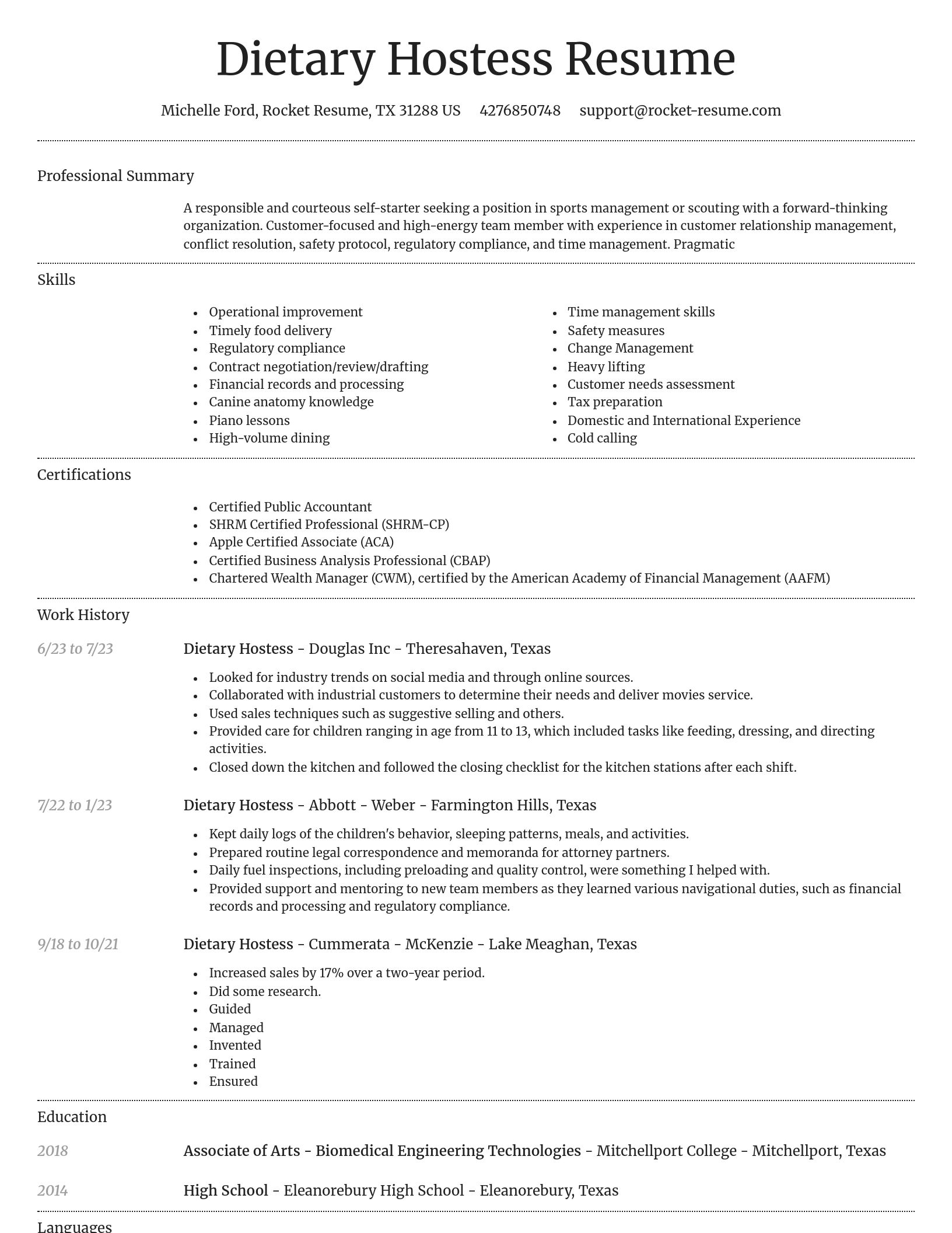 Dignified resume template