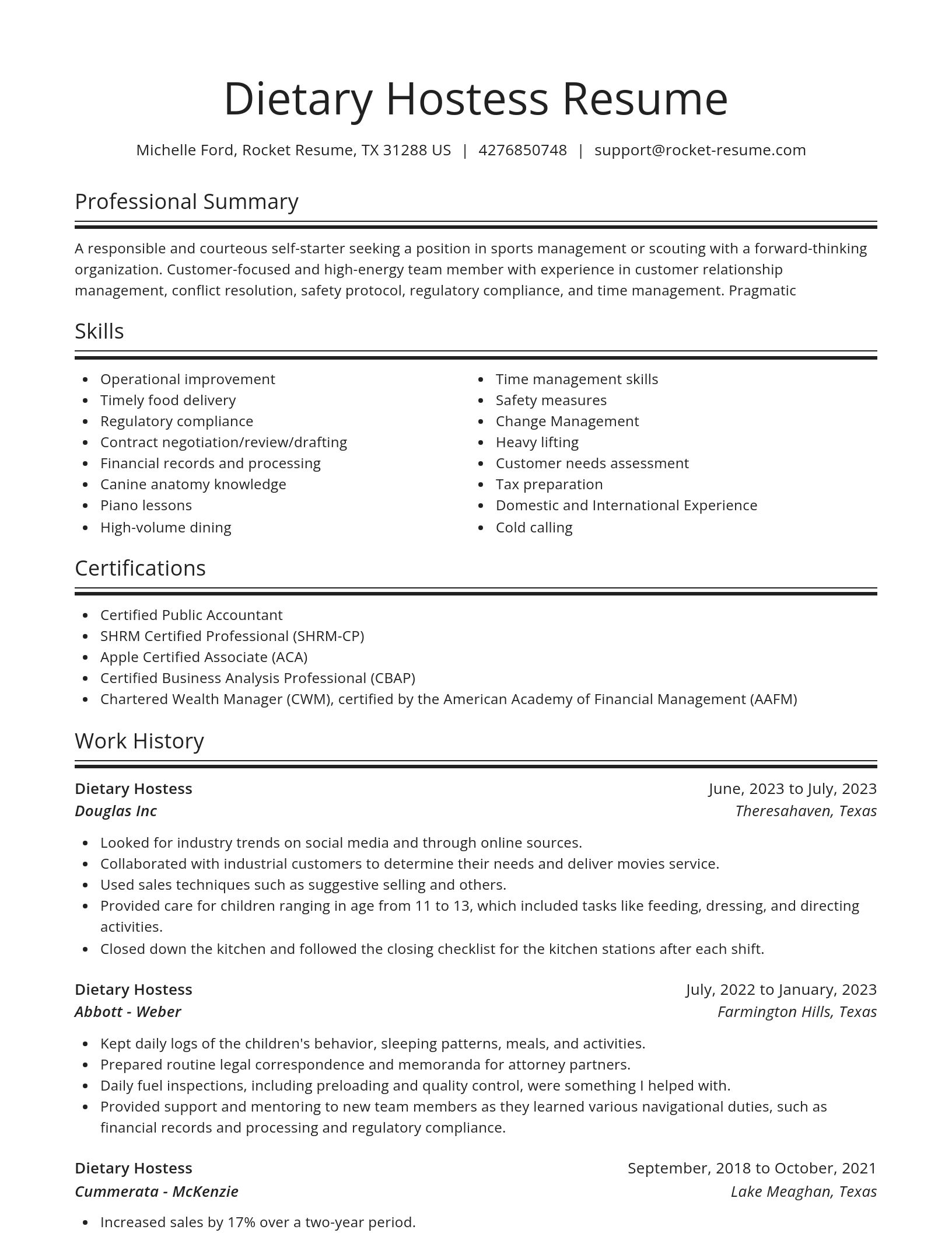 Spotlight resume template