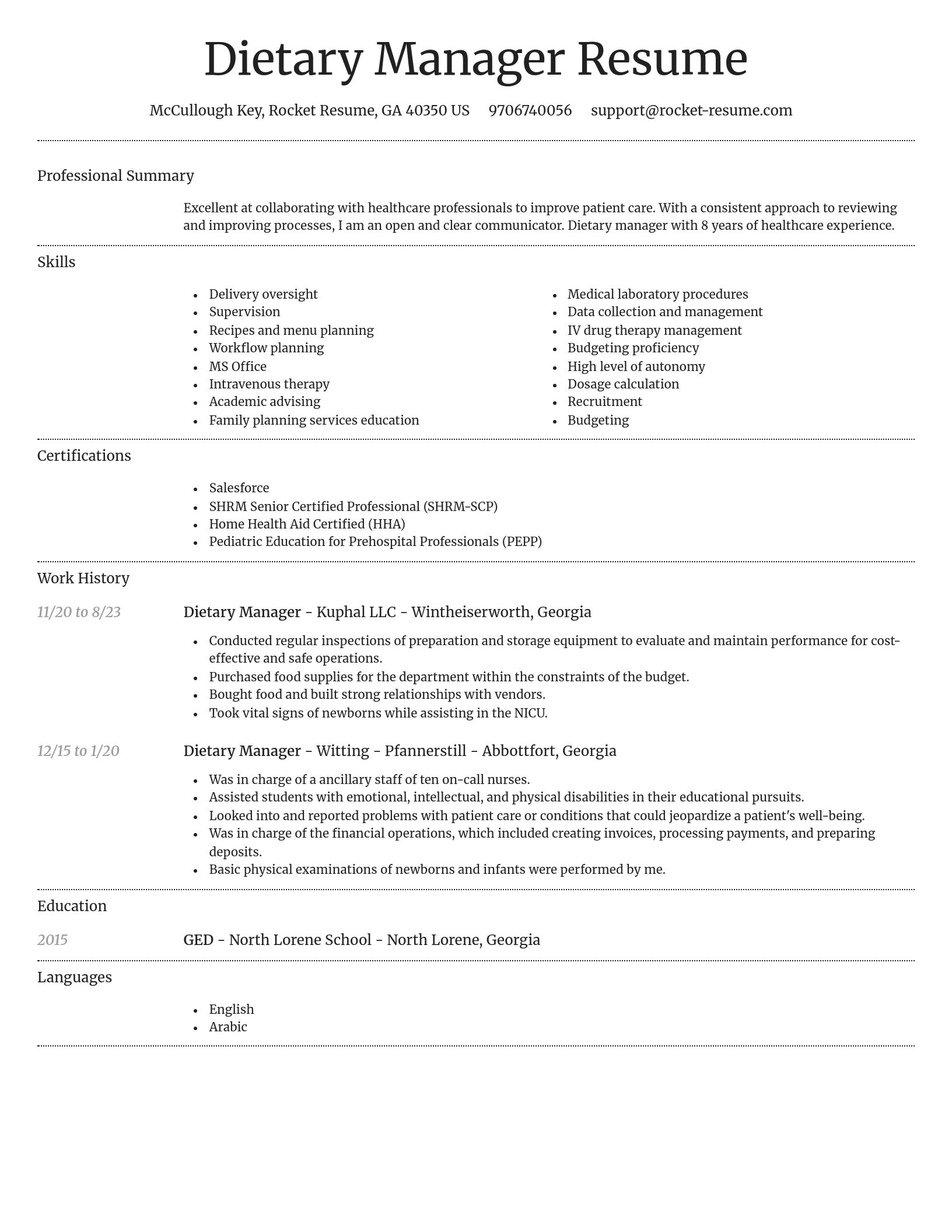 Dignified resume template