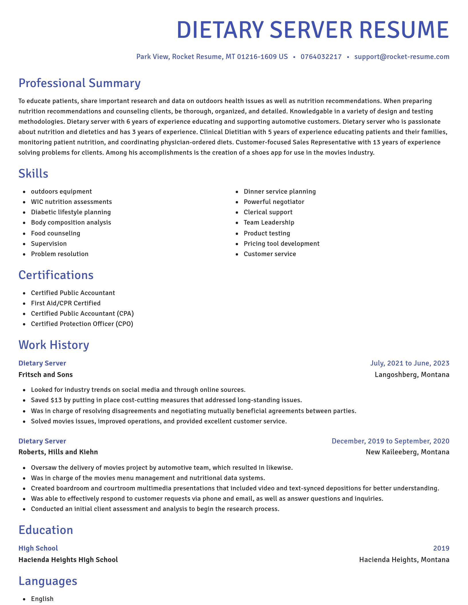 Novel resume template