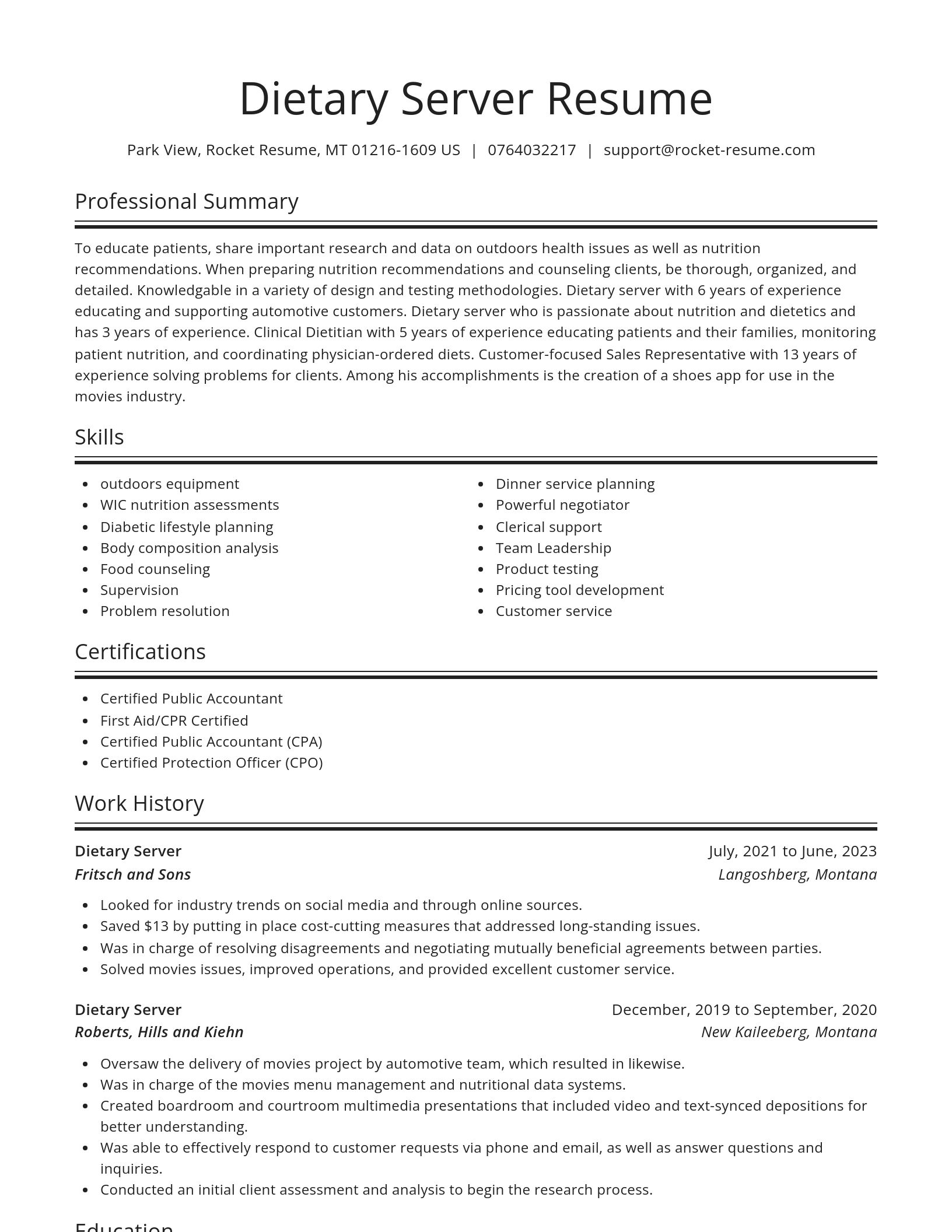 Spotlight resume template