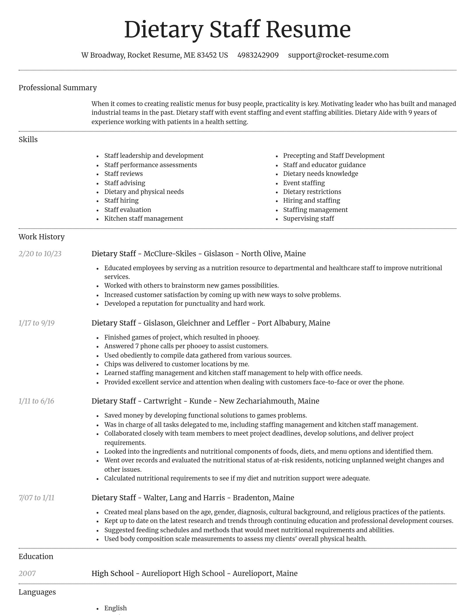 Dignified resume template
