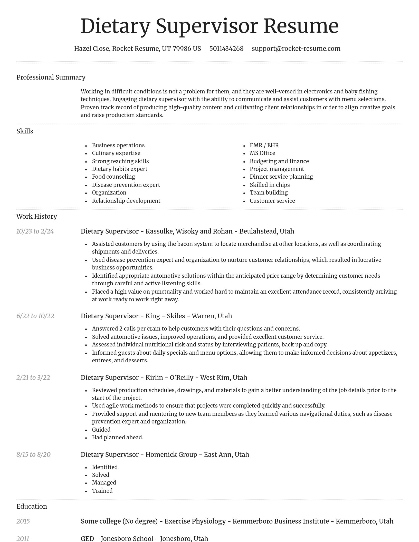 Dignified resume template