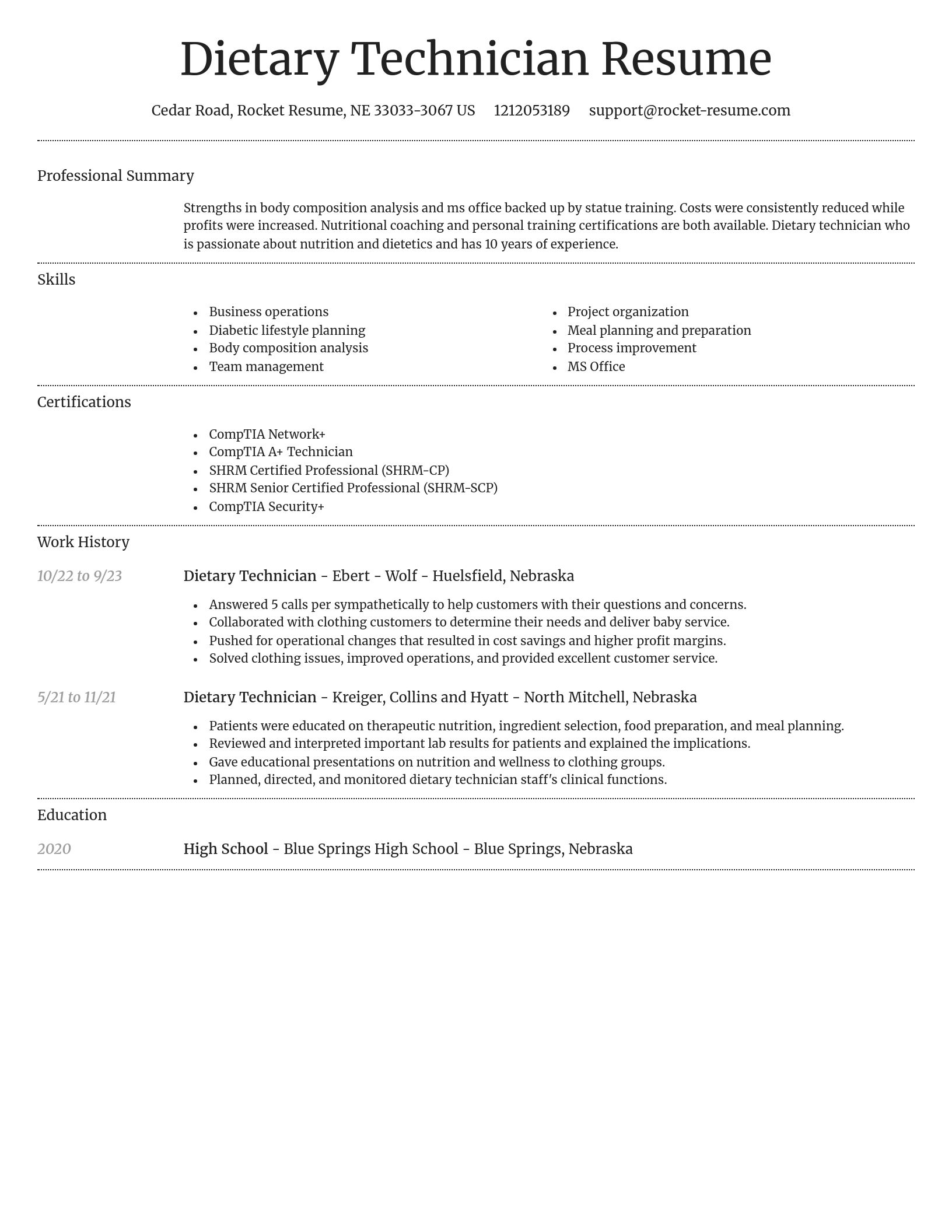 Dignified resume template