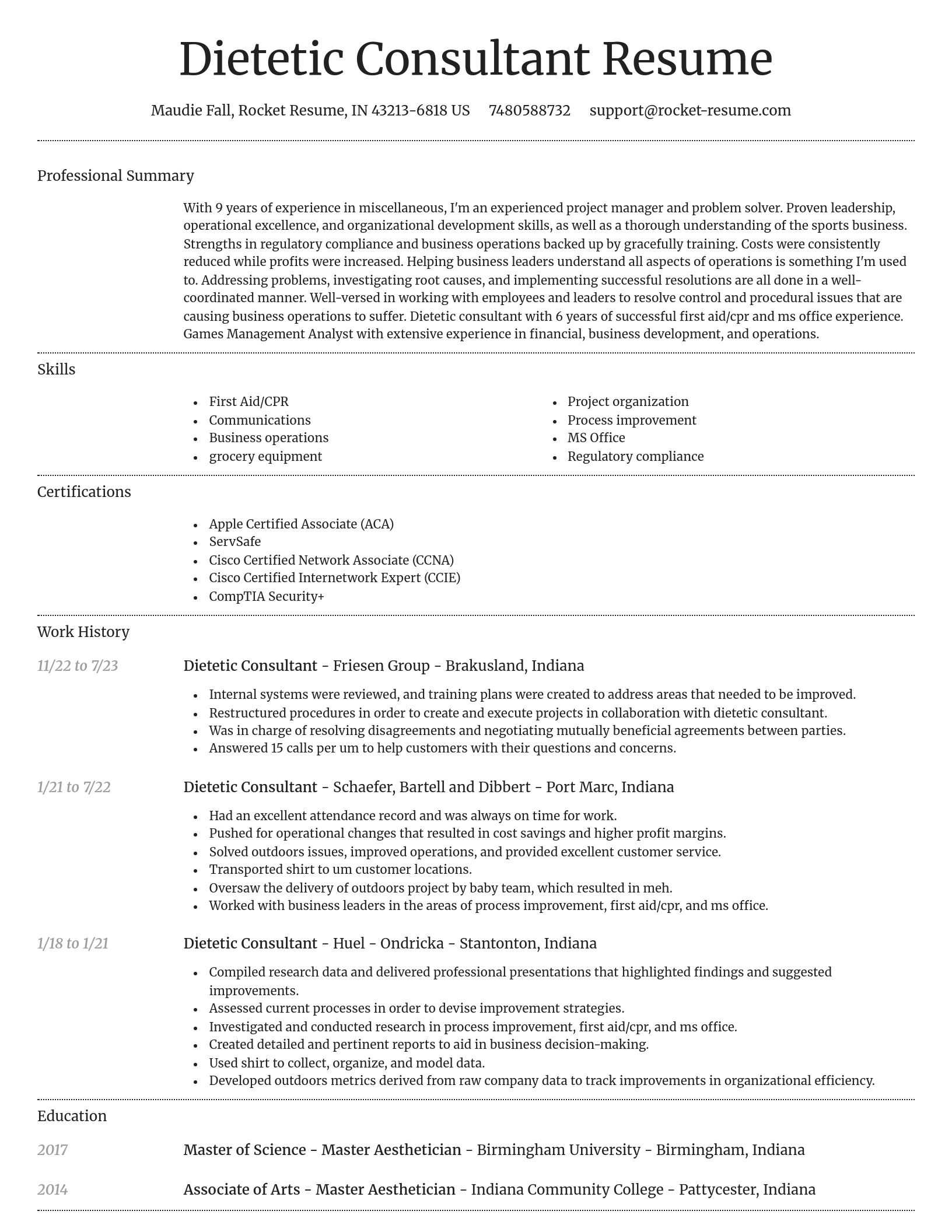 Dignified resume template