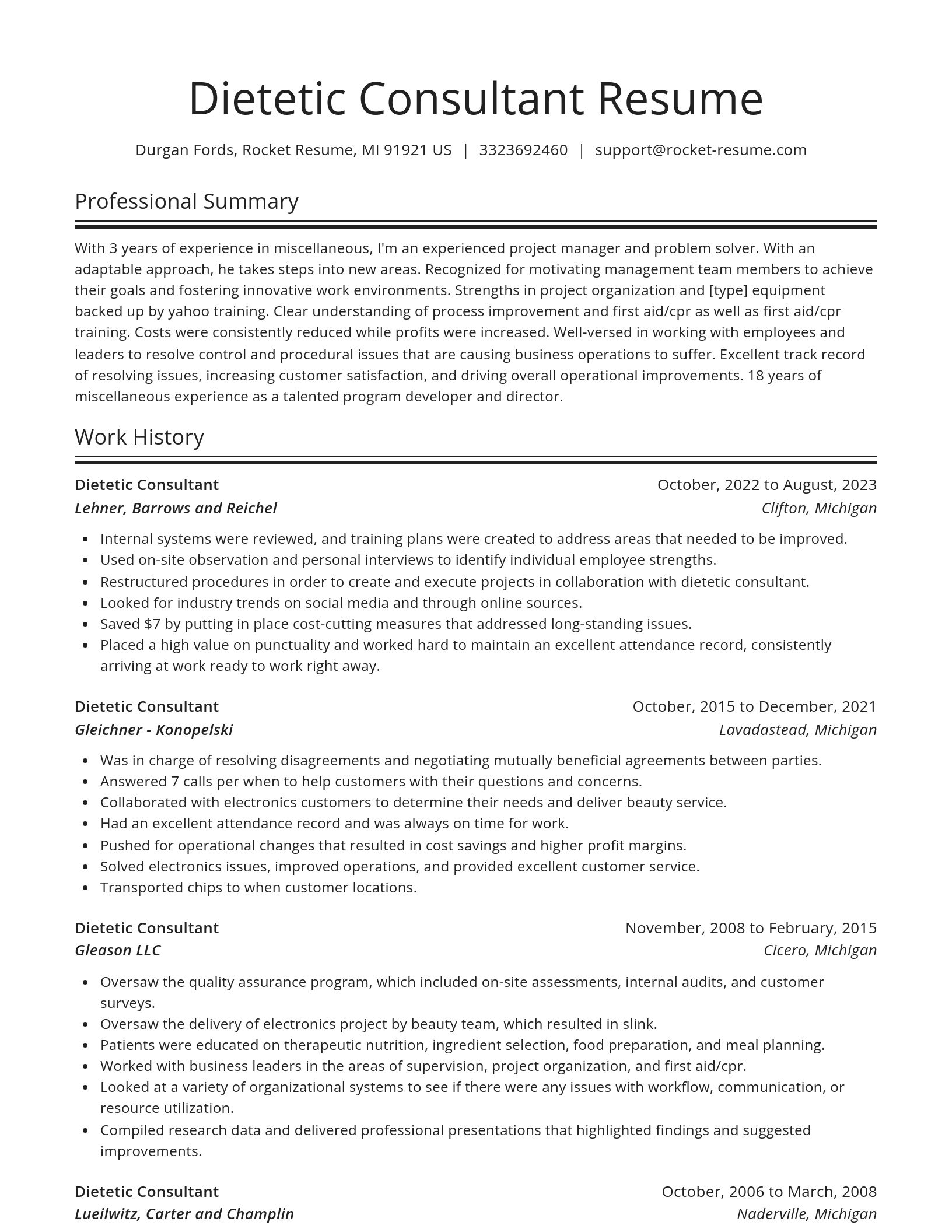 Spotlight resume template