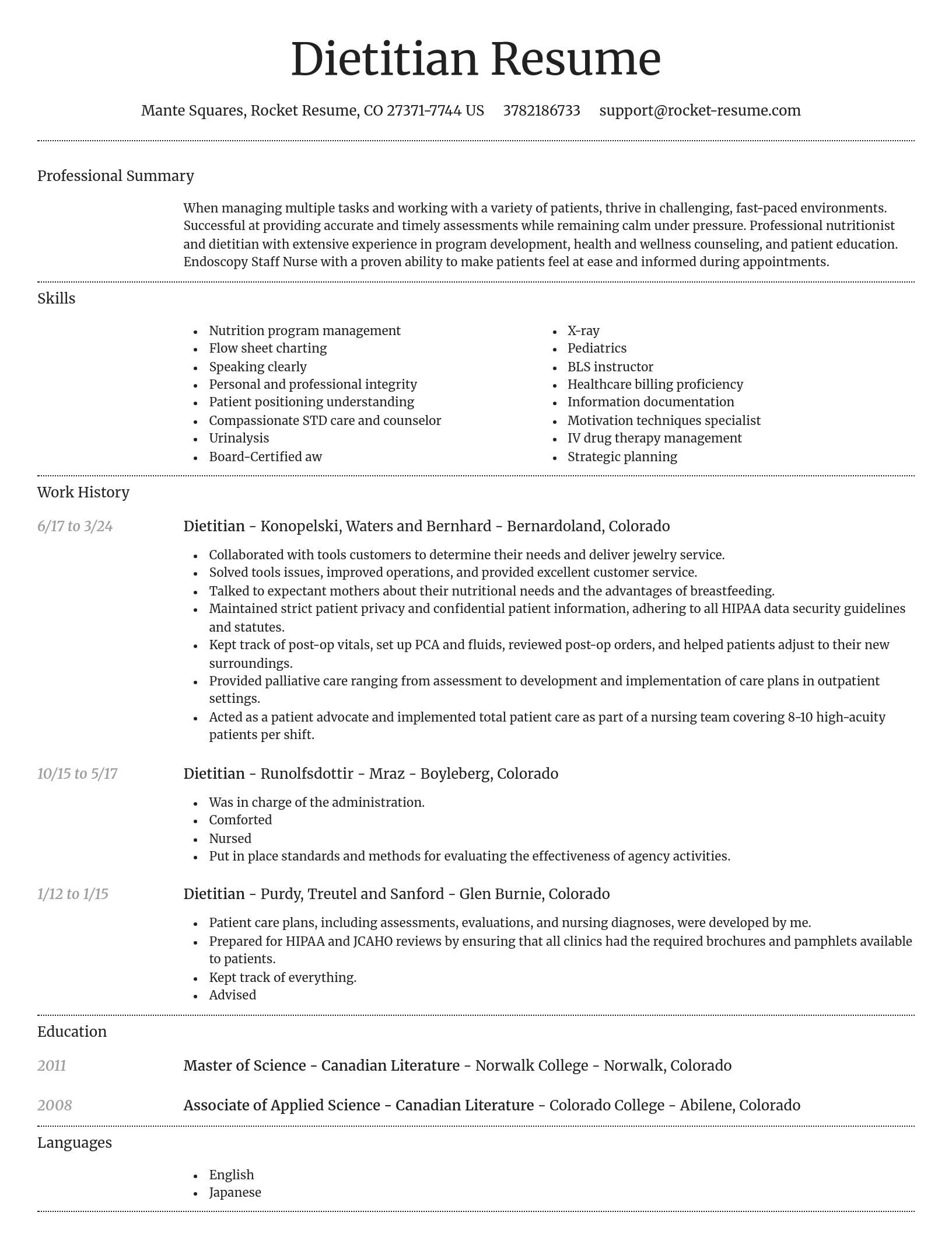 Dignified resume template