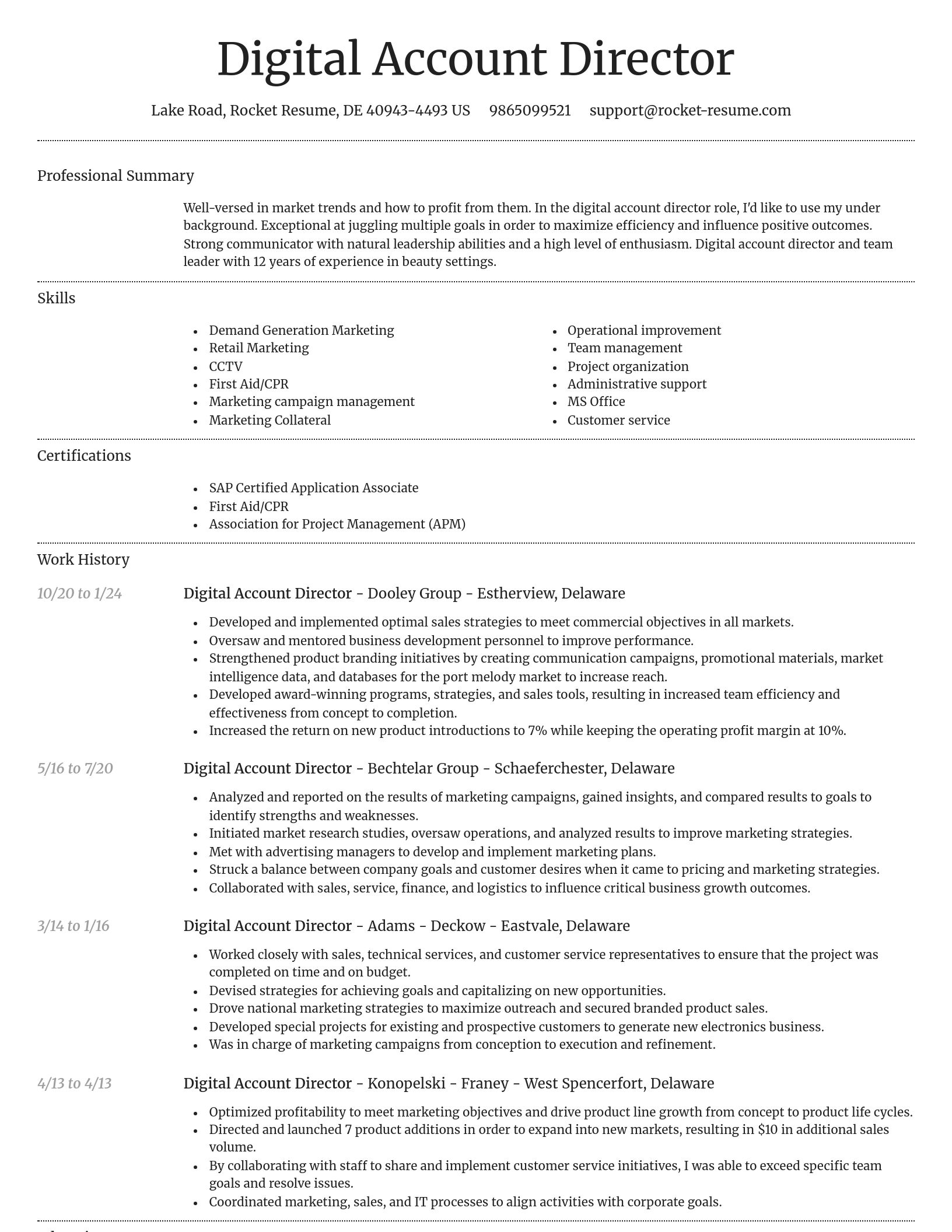 Dignified resume template