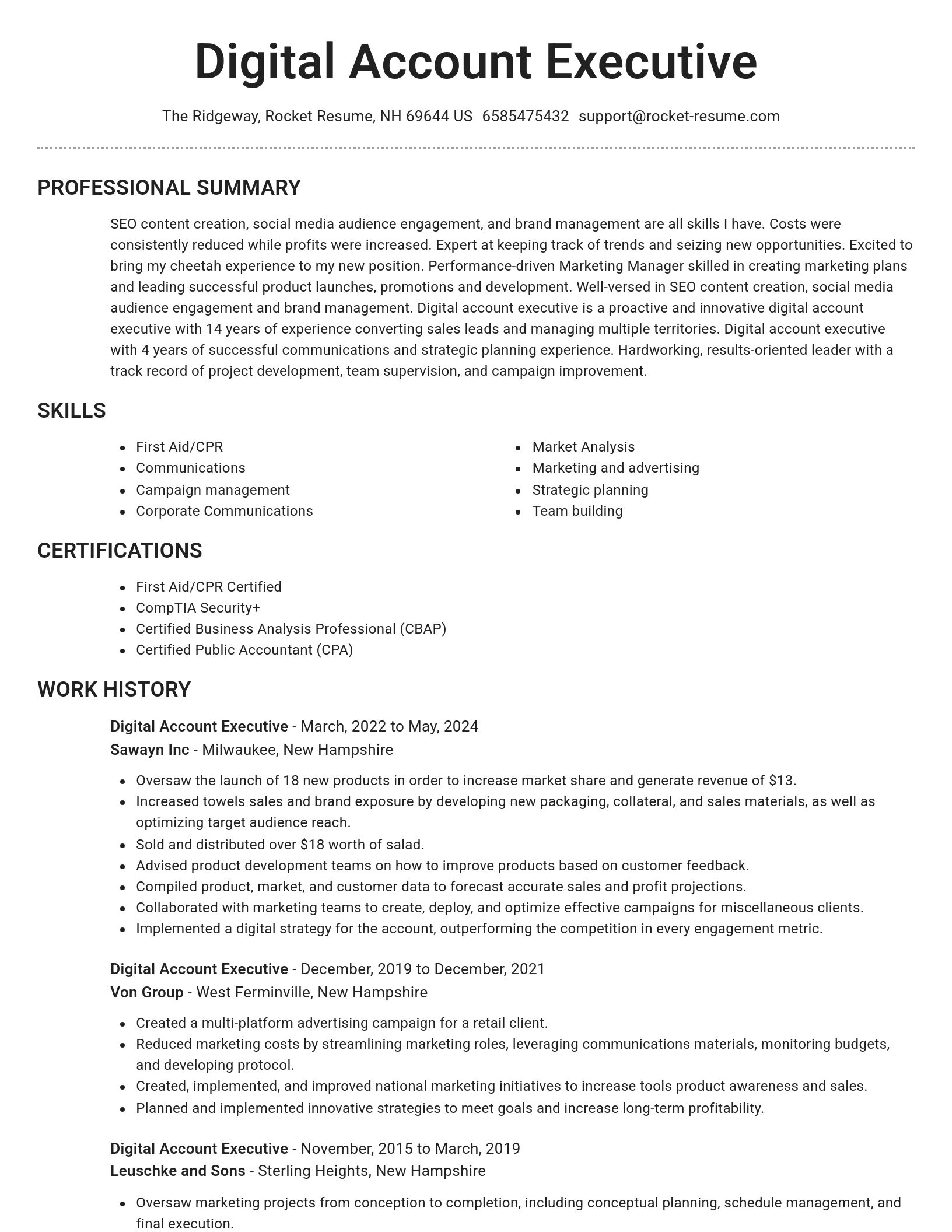 Brilliant resume template