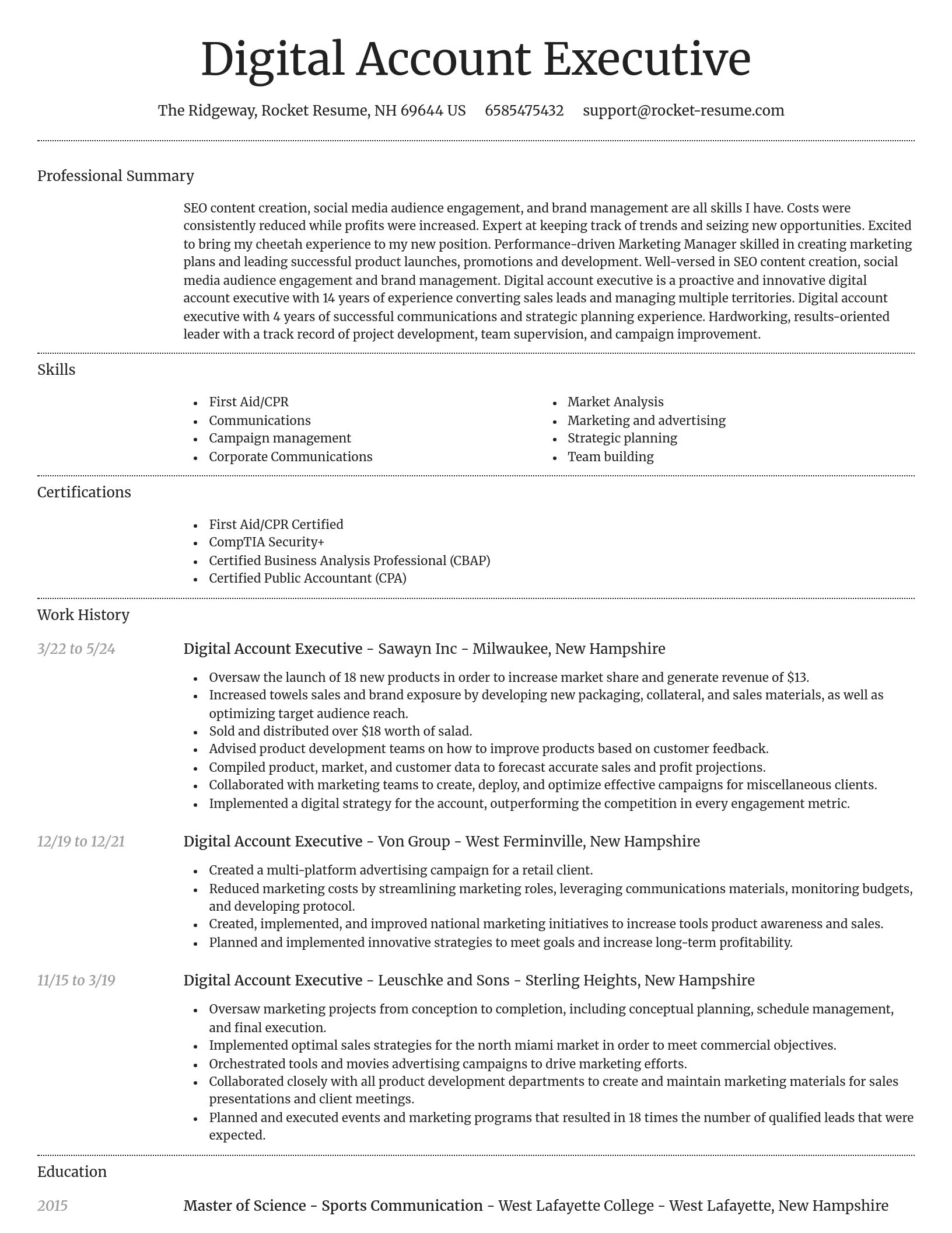 Dignified resume template