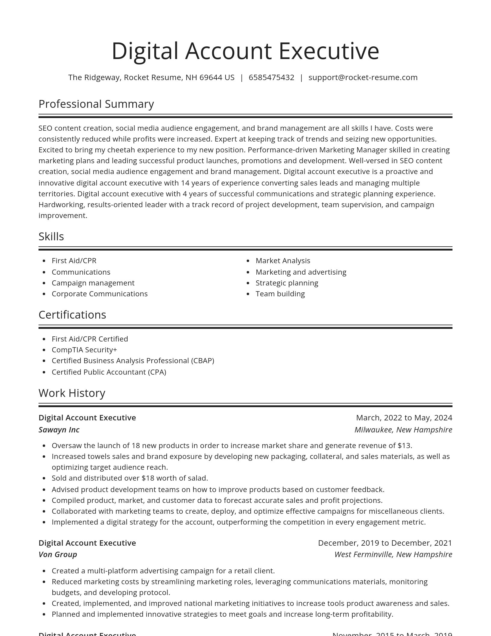 Spotlight resume template