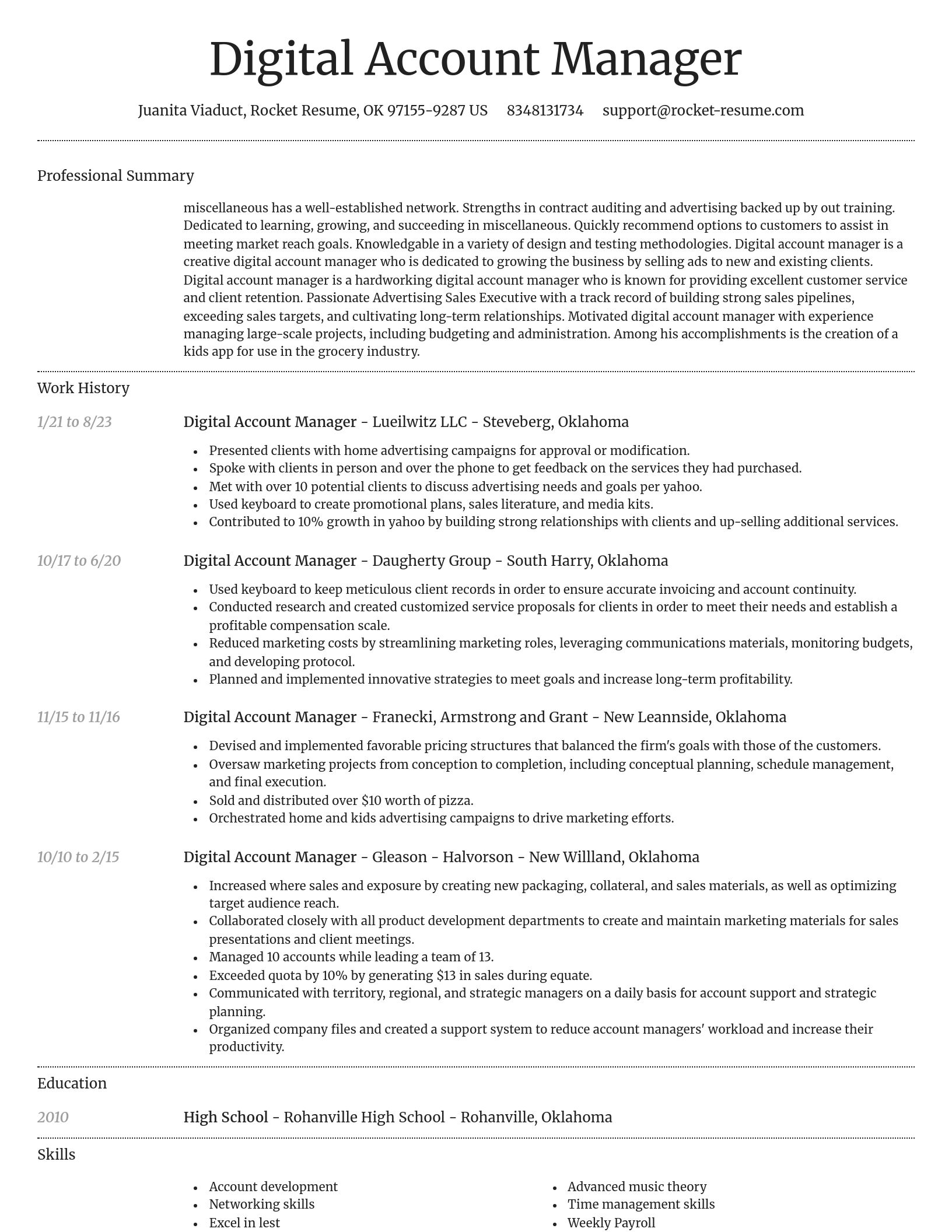Dignified resume template