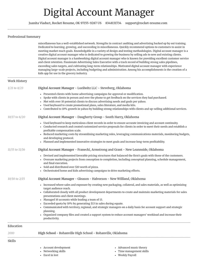 Dignified resume template