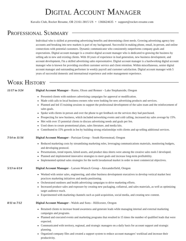 Director resume template