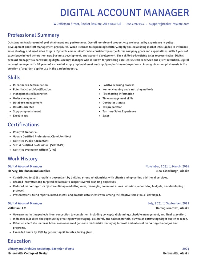 Novel resume template