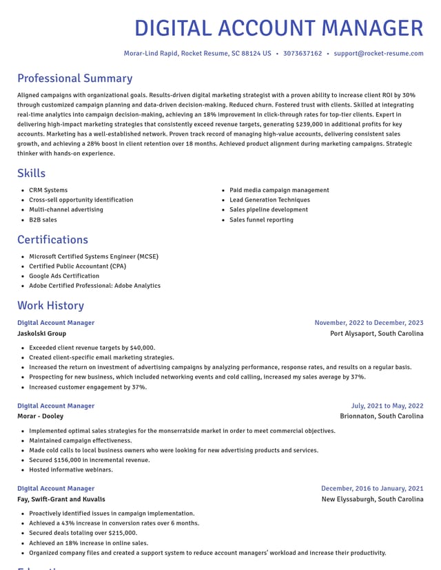 Novel resume template