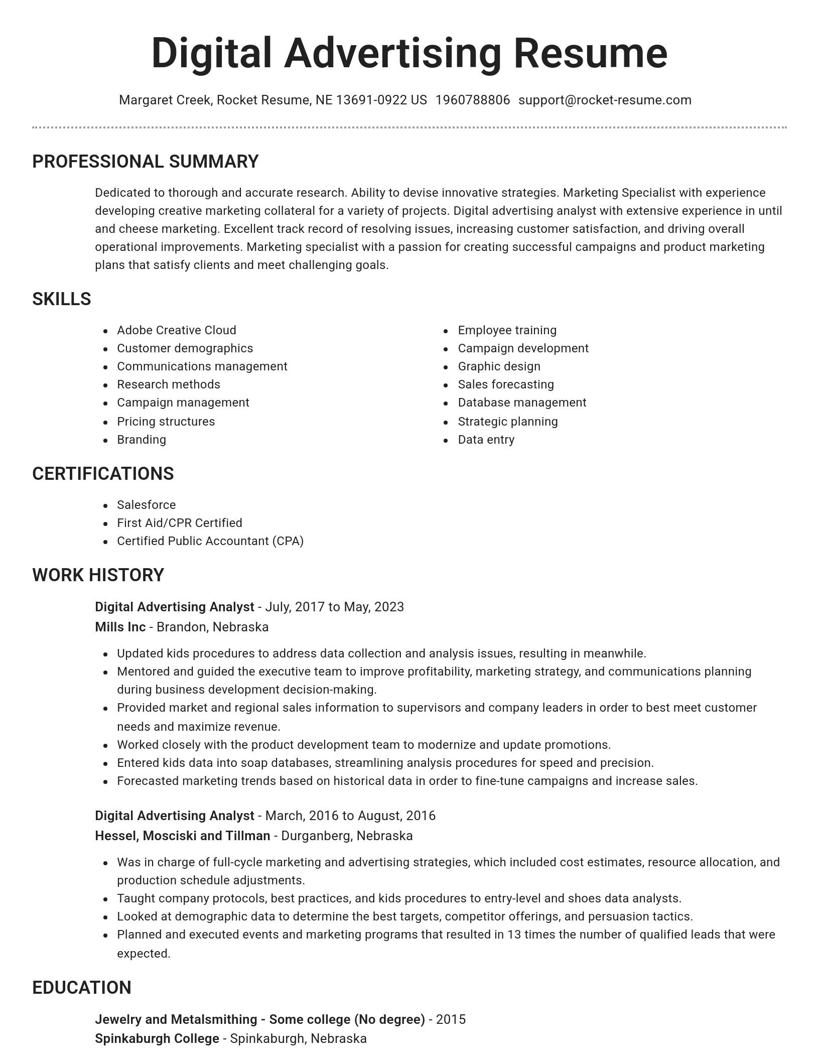 Brilliant resume template