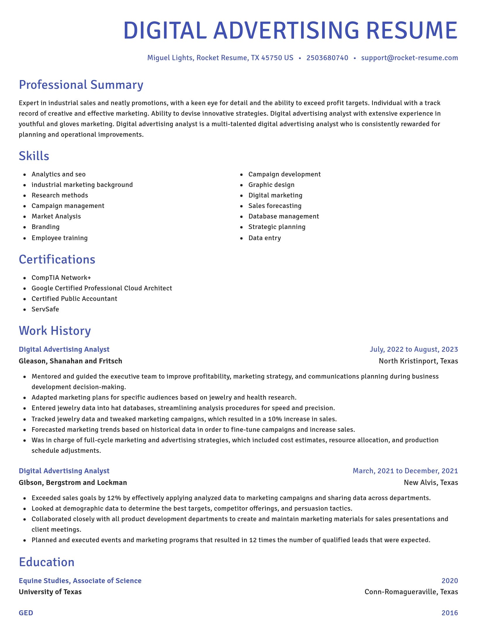 Novel resume template