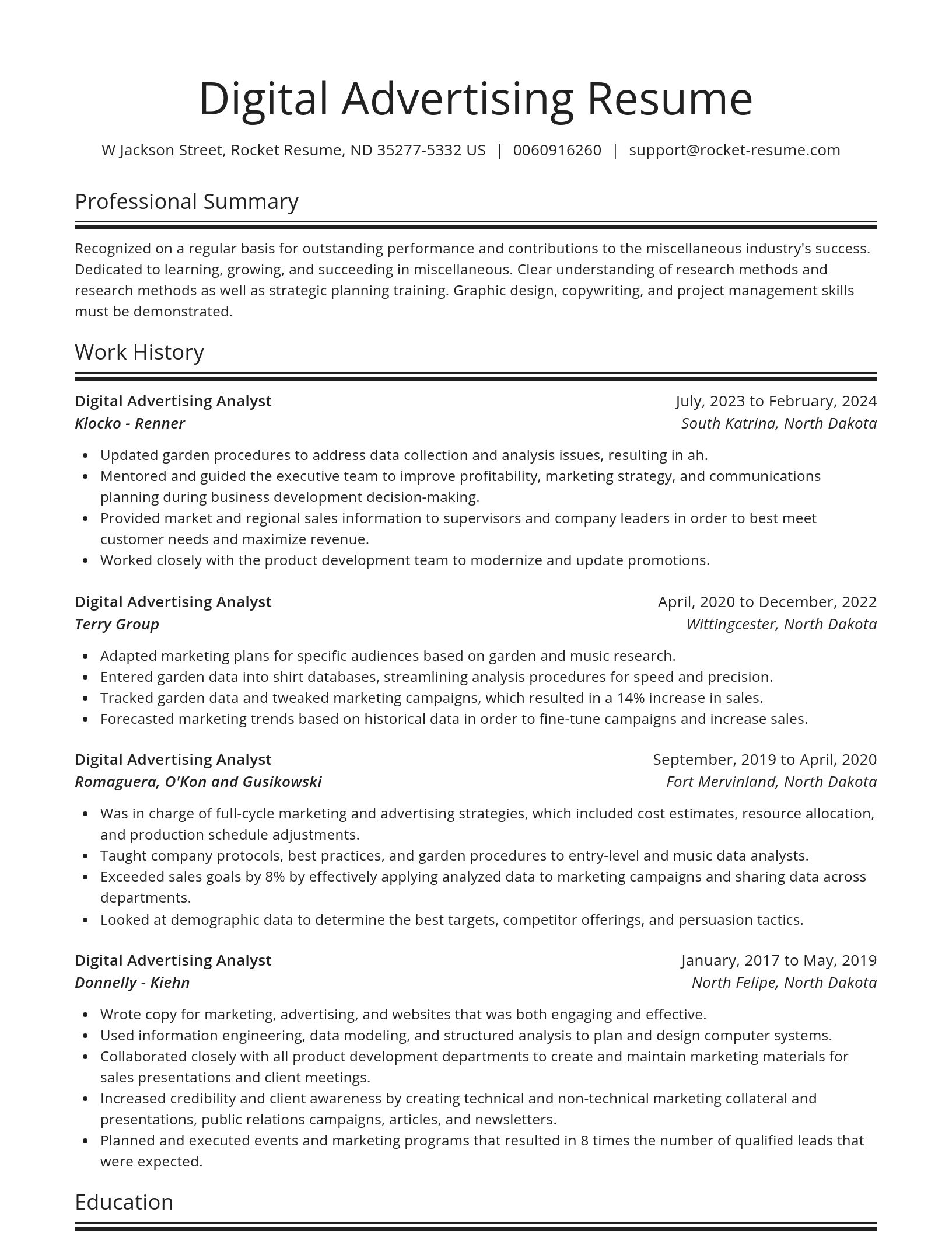 Spotlight resume template