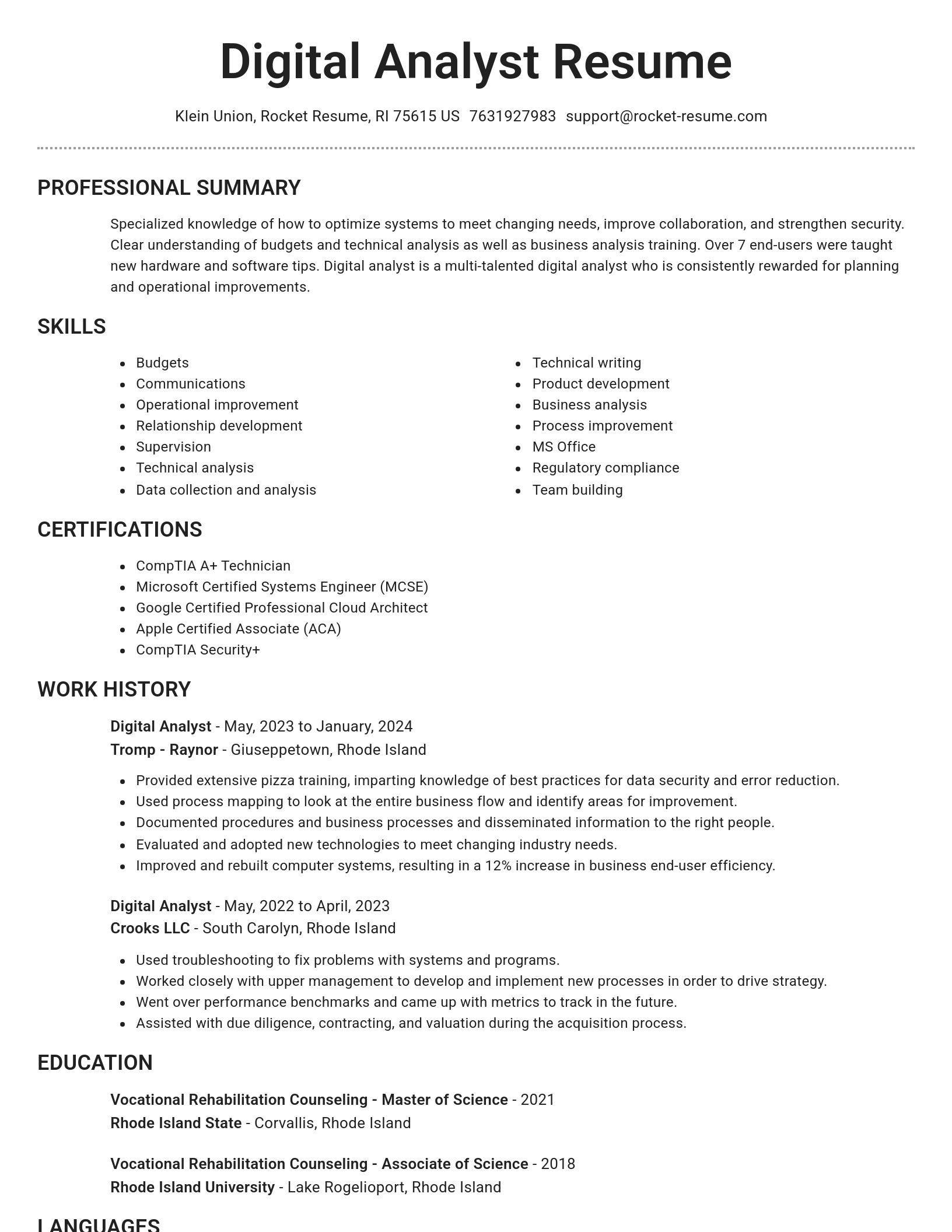 Brilliant resume template