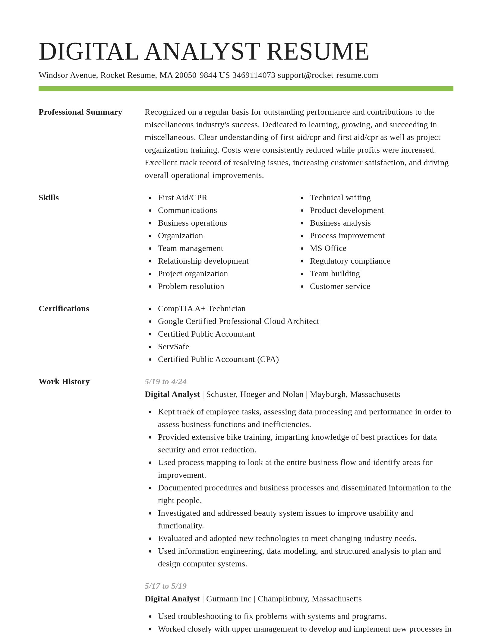 Smart resume template