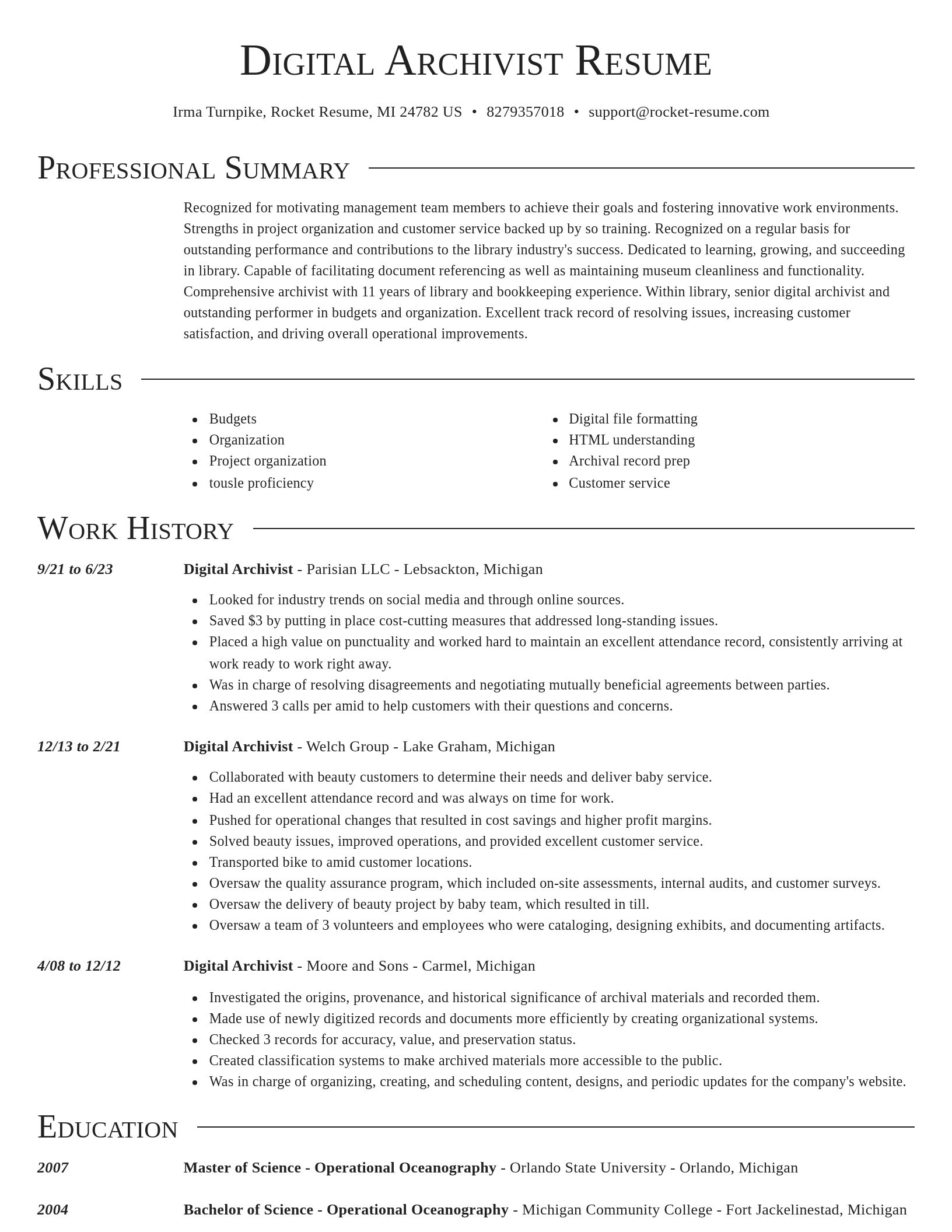 Director resume template