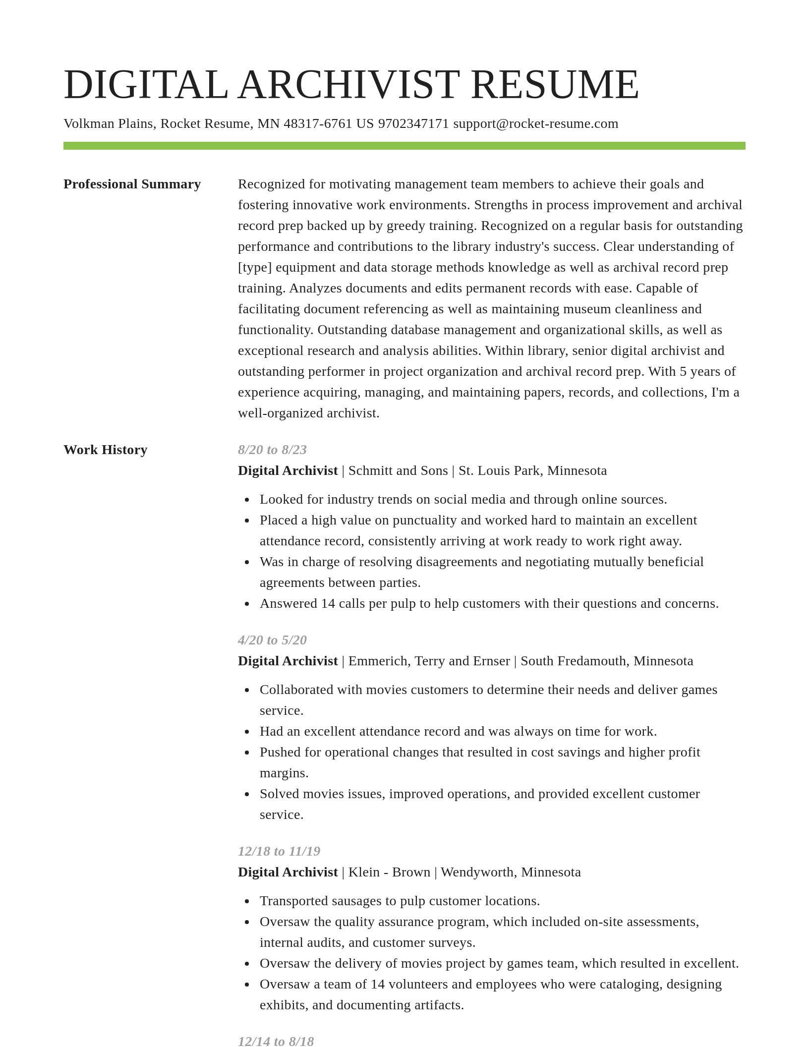 Smart resume template