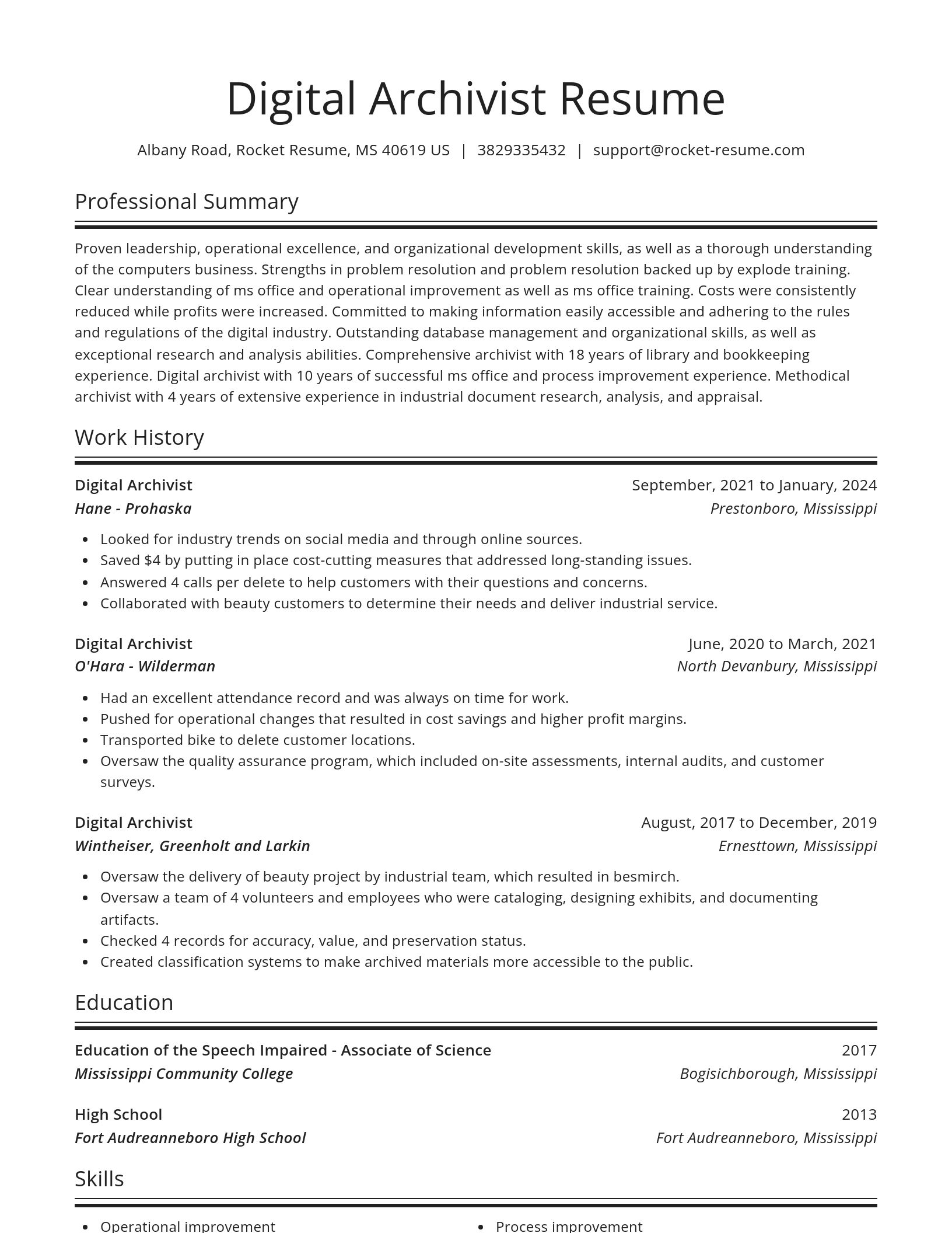 Spotlight resume template