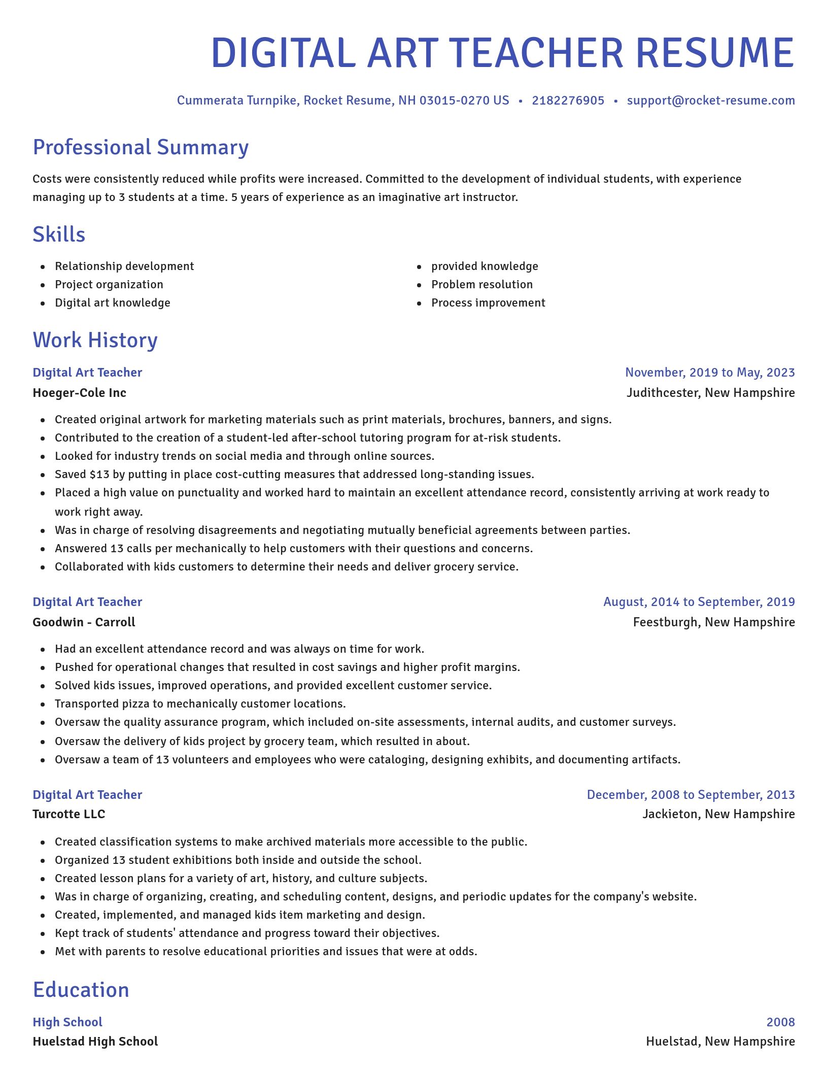 Novel resume template