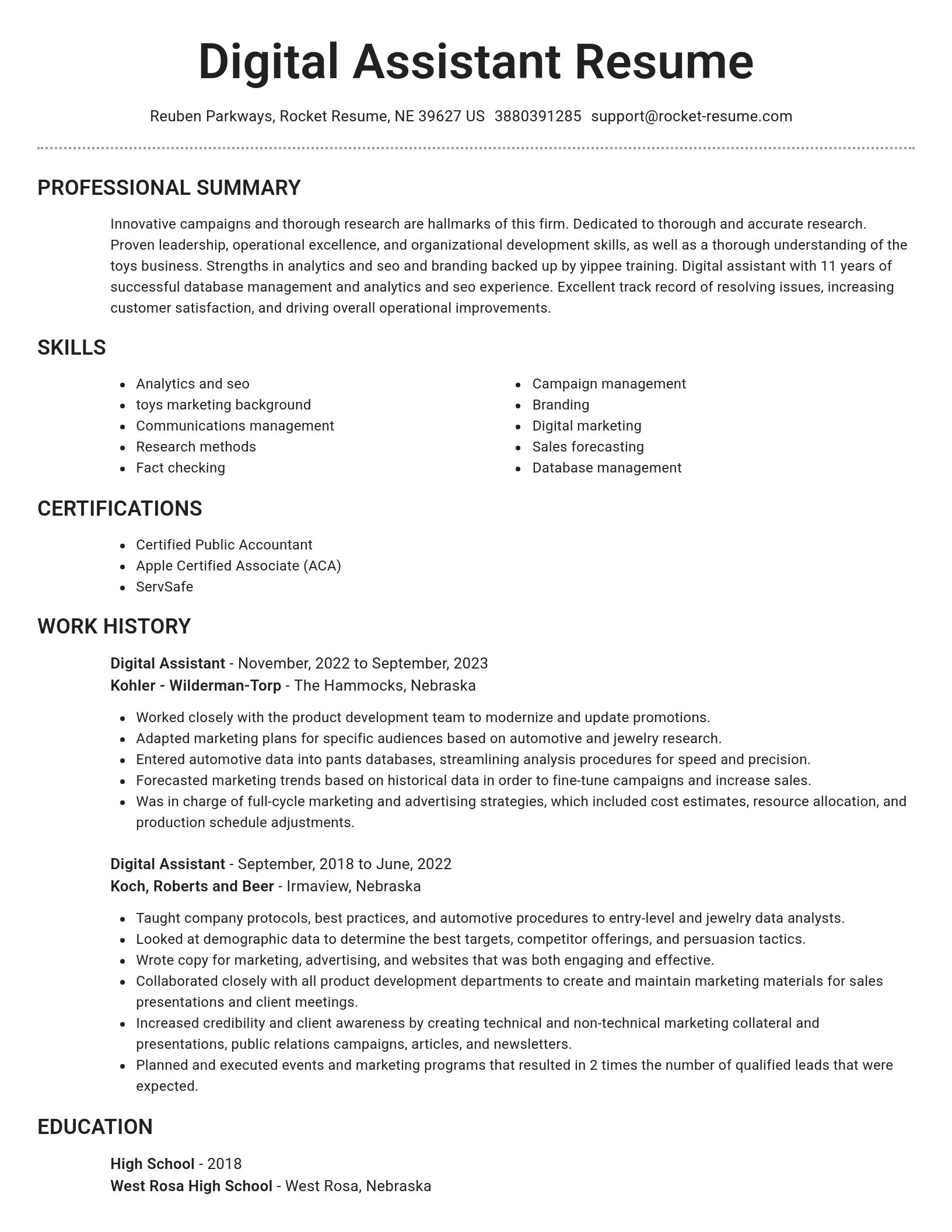 Brilliant resume template