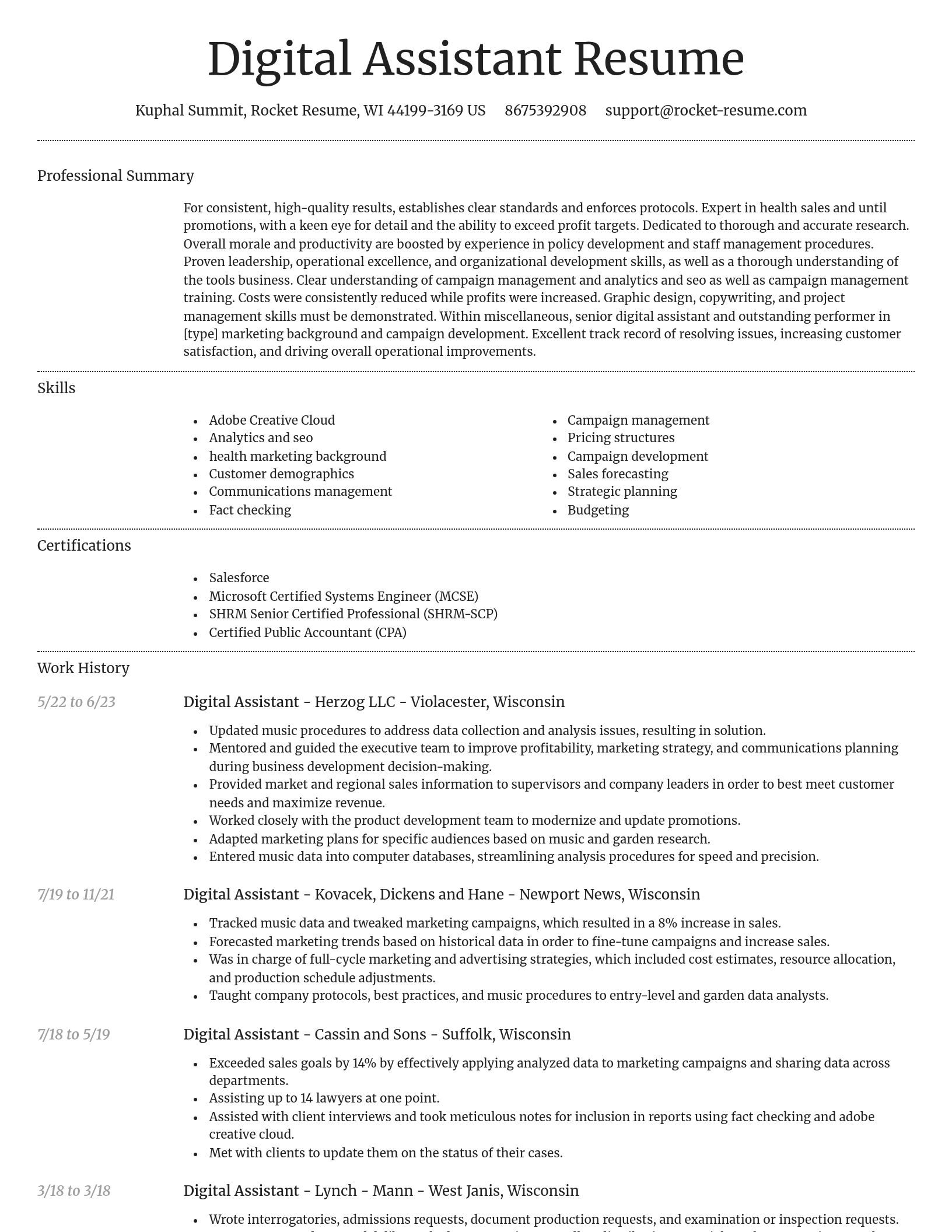 Dignified resume template
