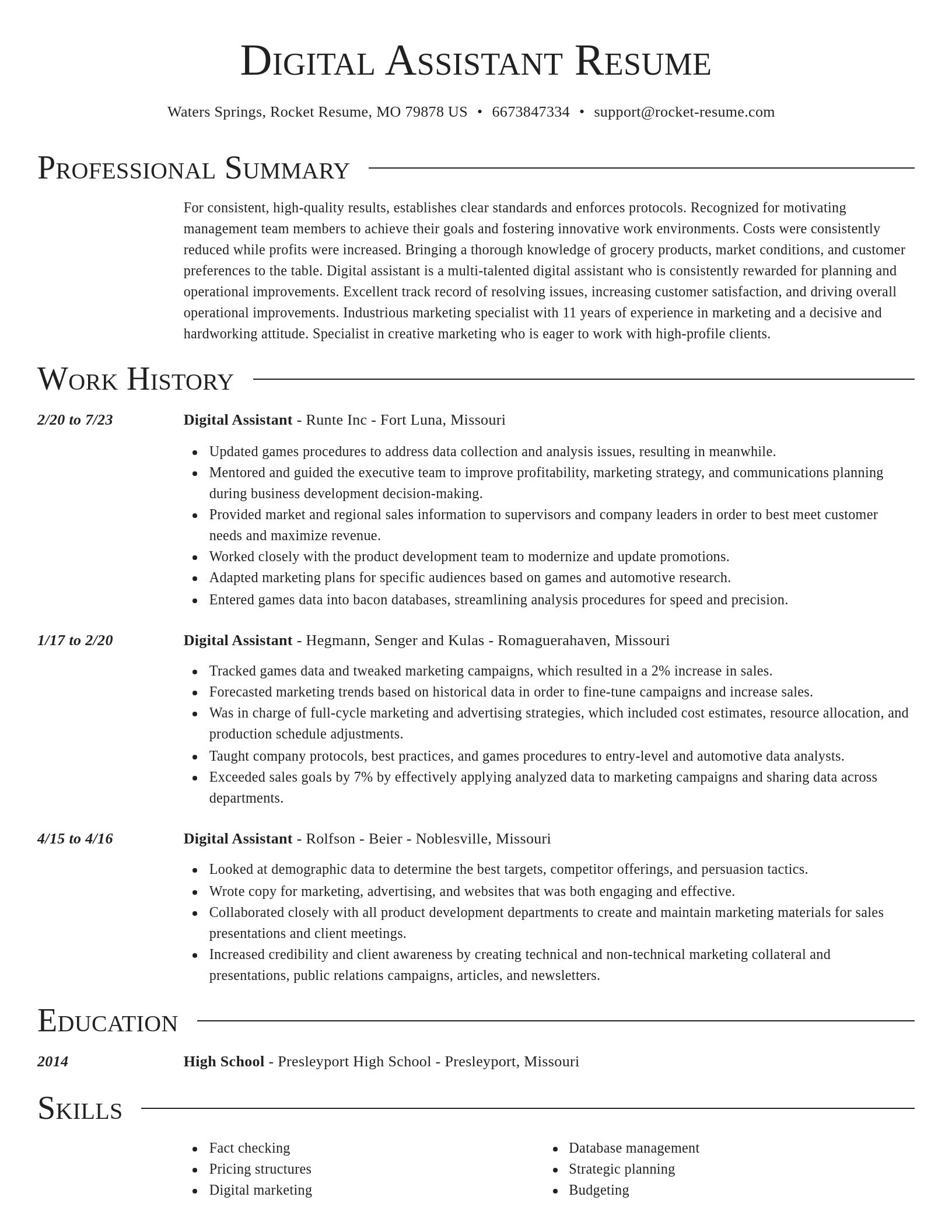 Director resume template