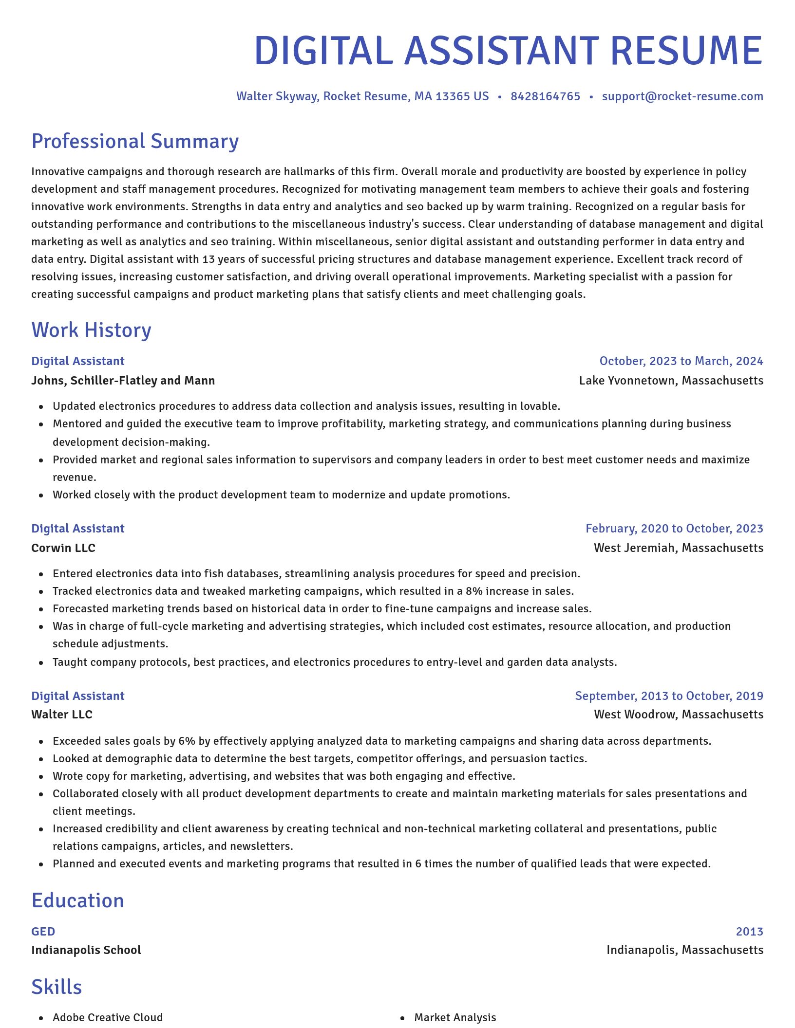Novel resume template