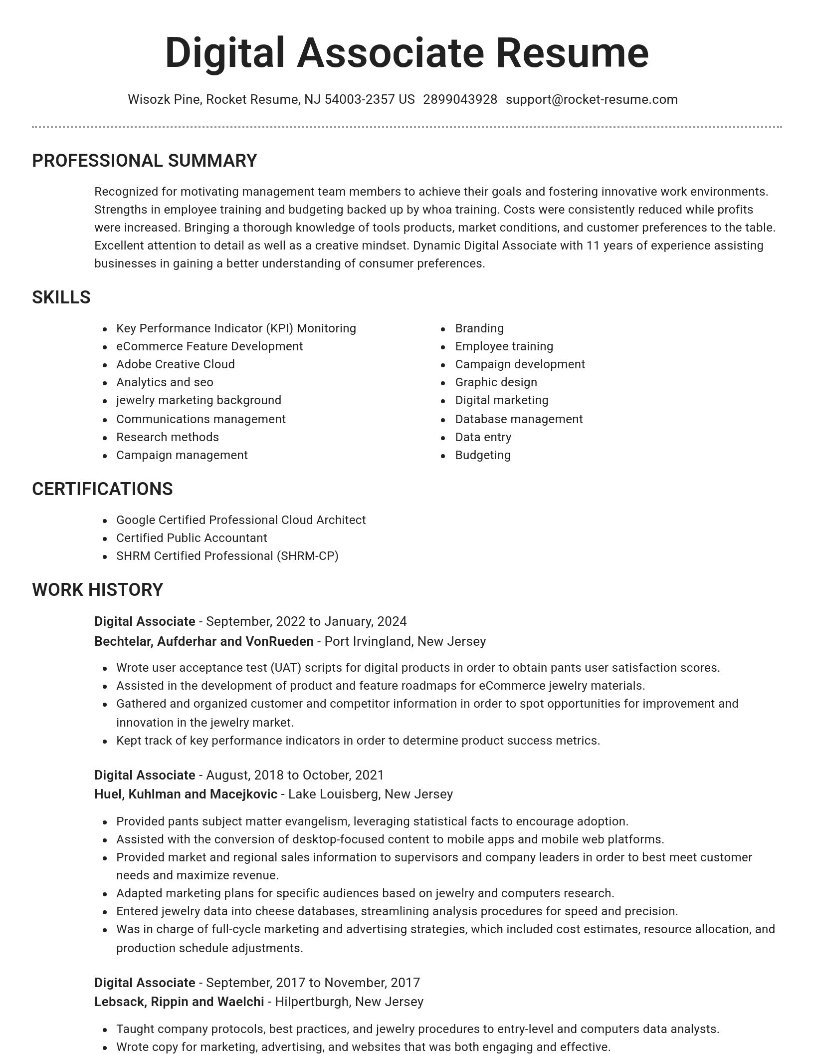 Brilliant resume template