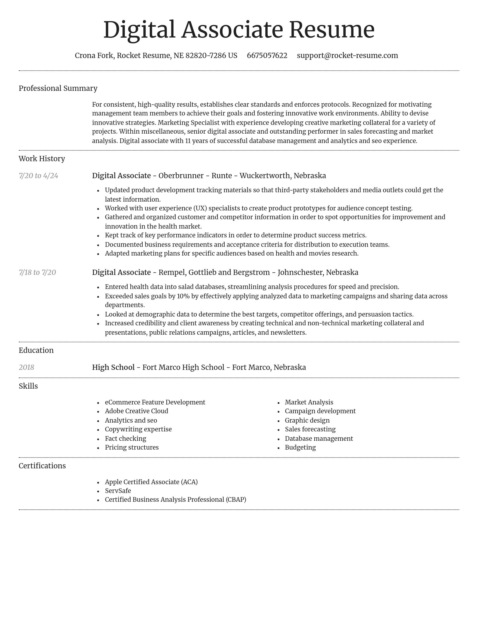 Dignified resume template