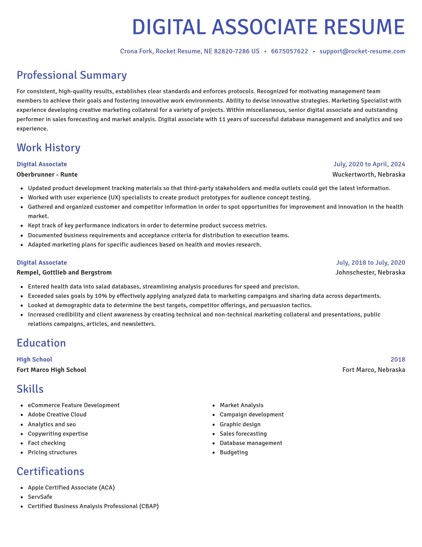 Novel resume template