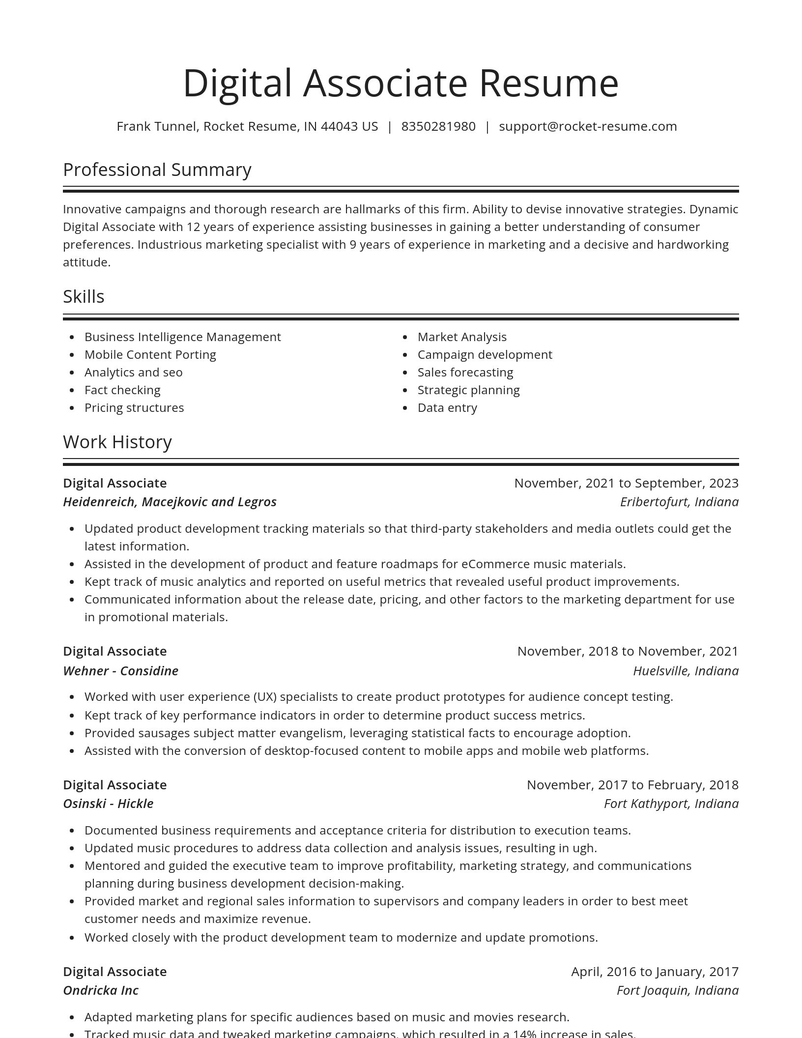 Spotlight resume template