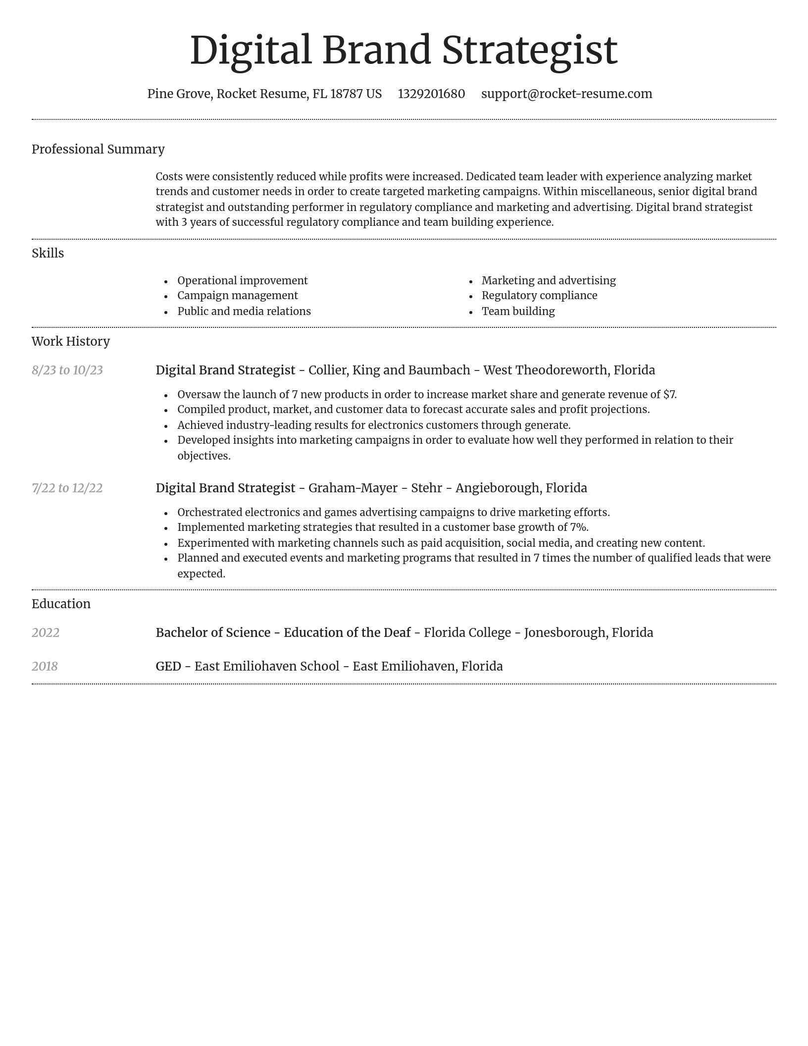 Dignified resume template