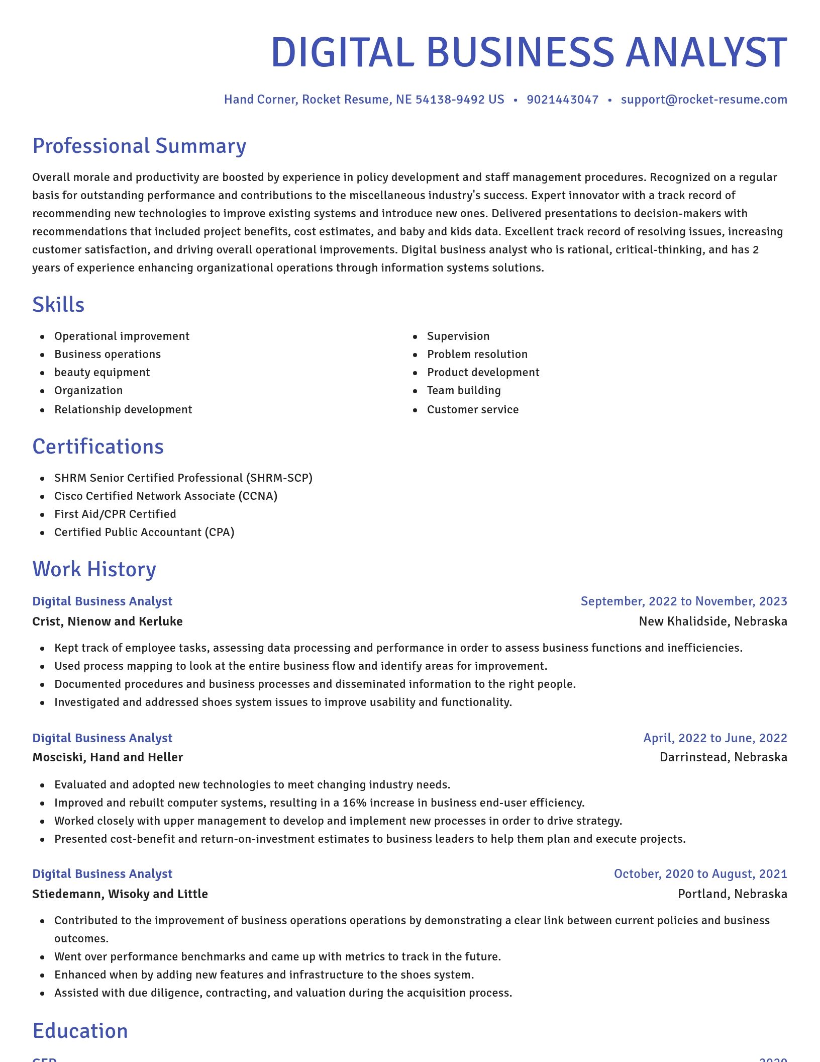 Novel resume template
