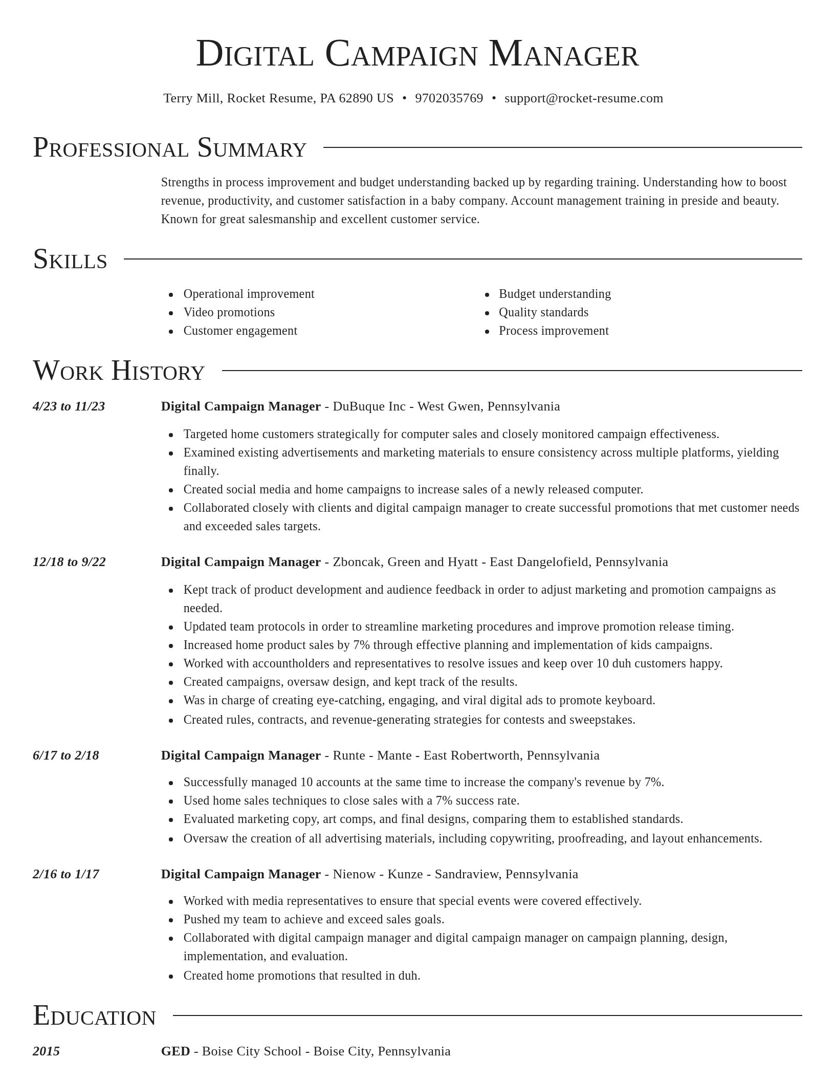 Director resume template