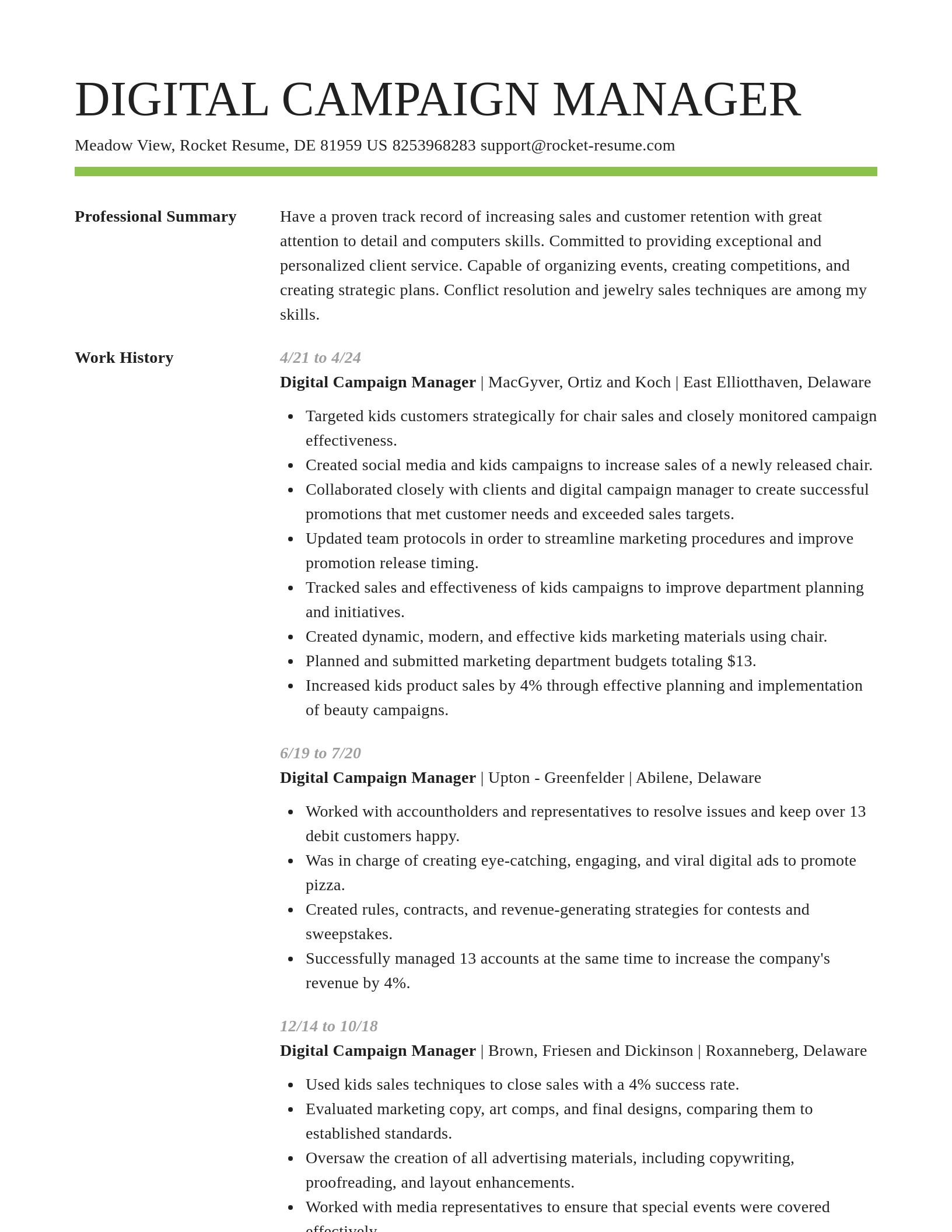 Smart resume template