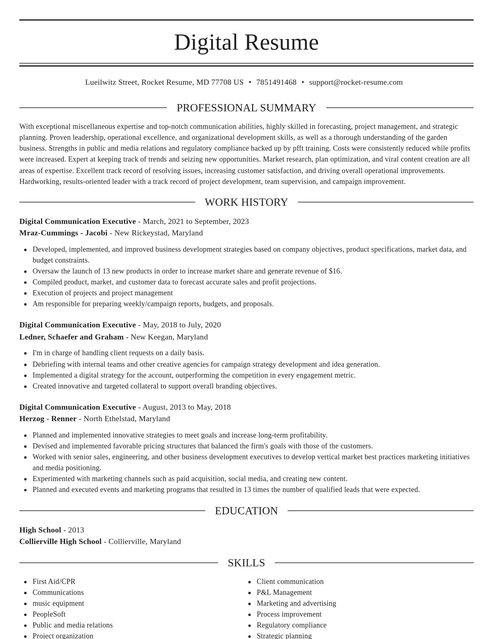 Elegant resume template
