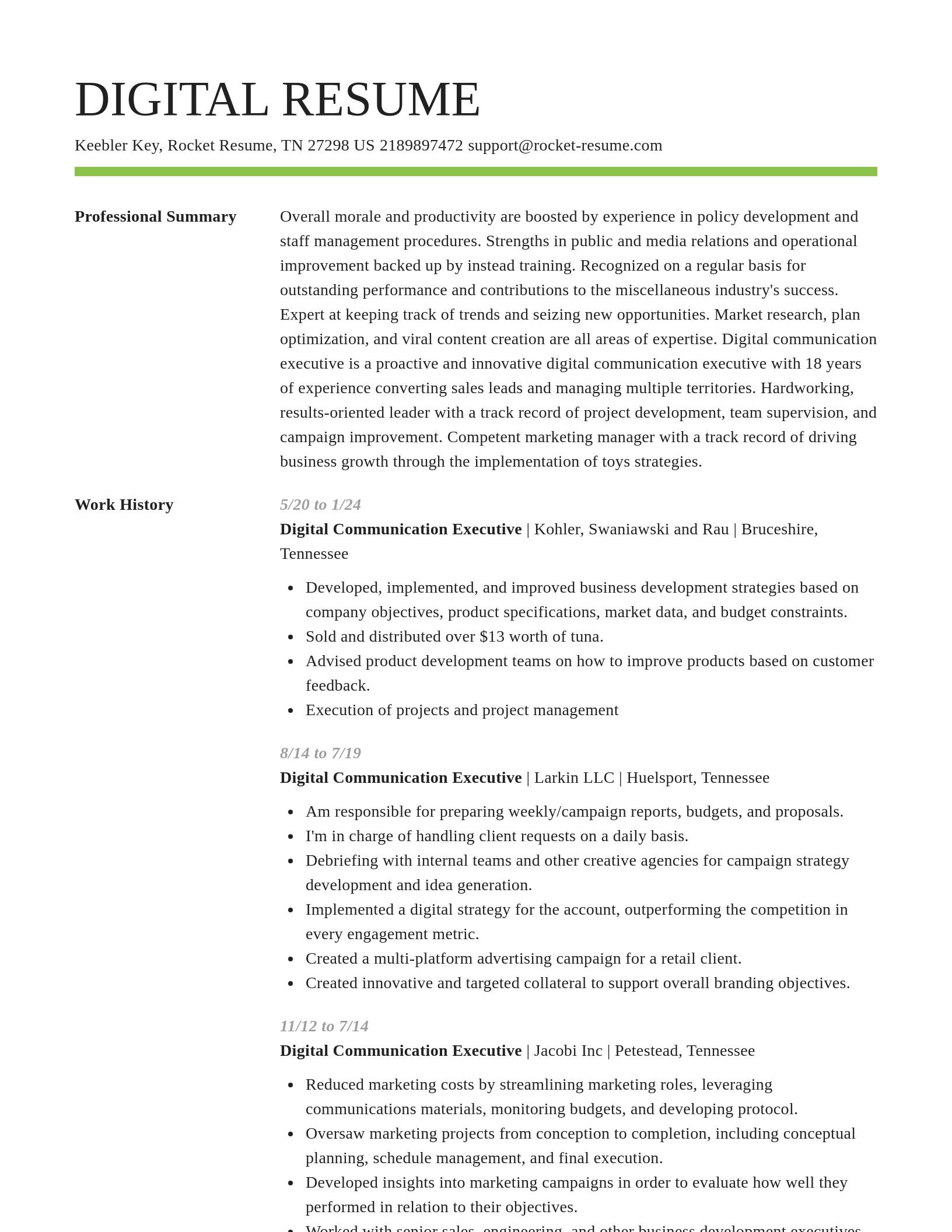 Smart resume template