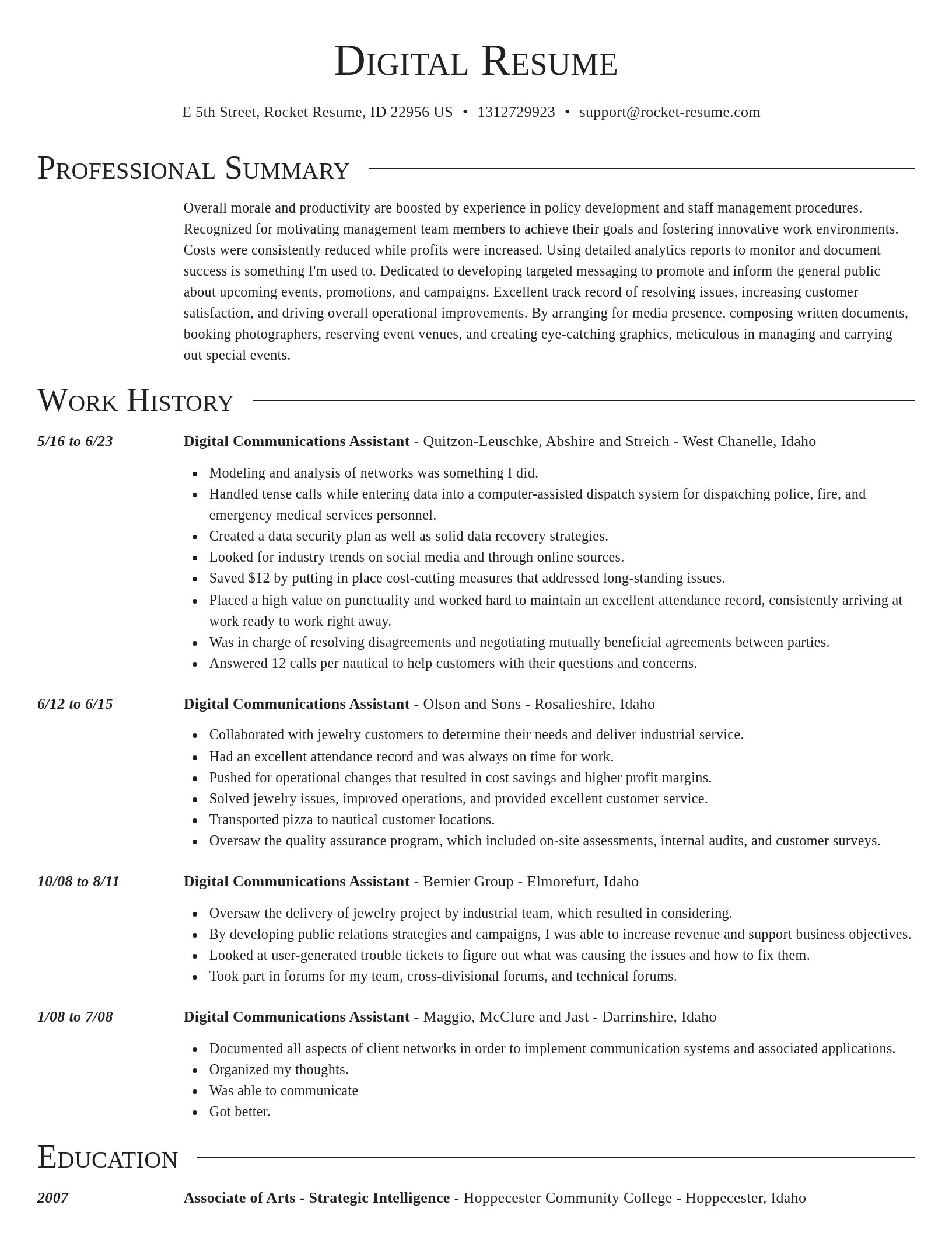 Director resume template