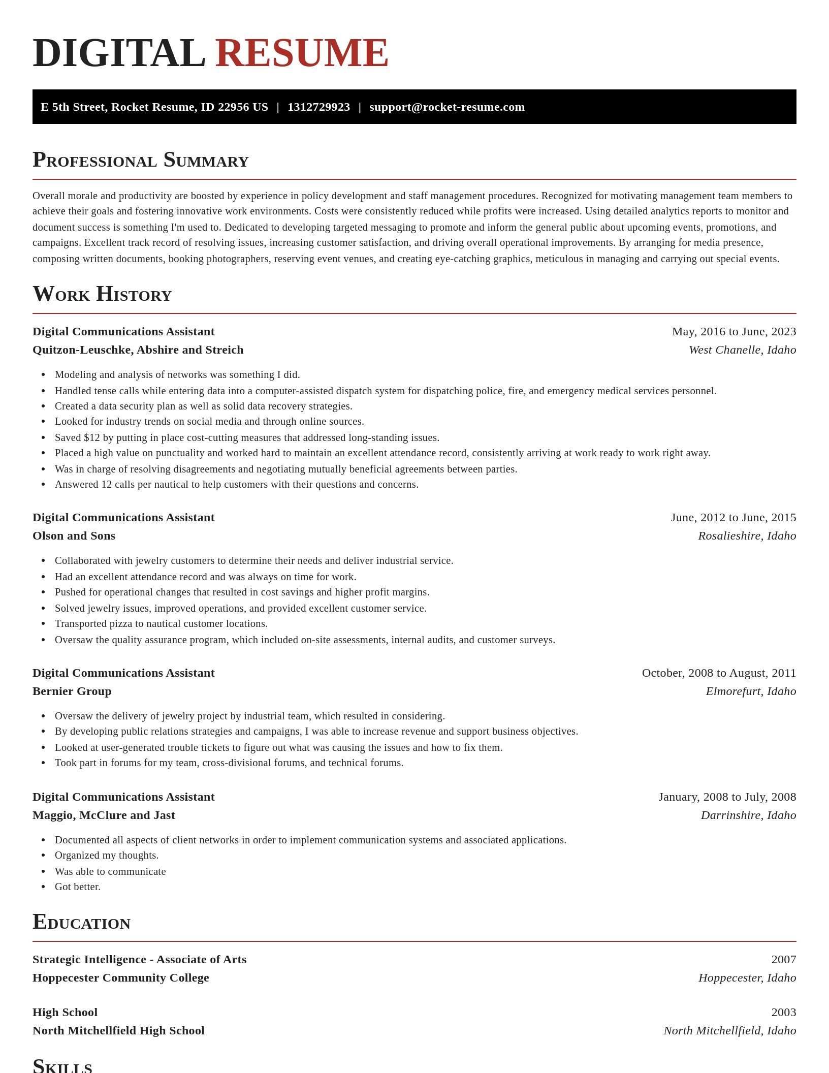 Exquisite resume template