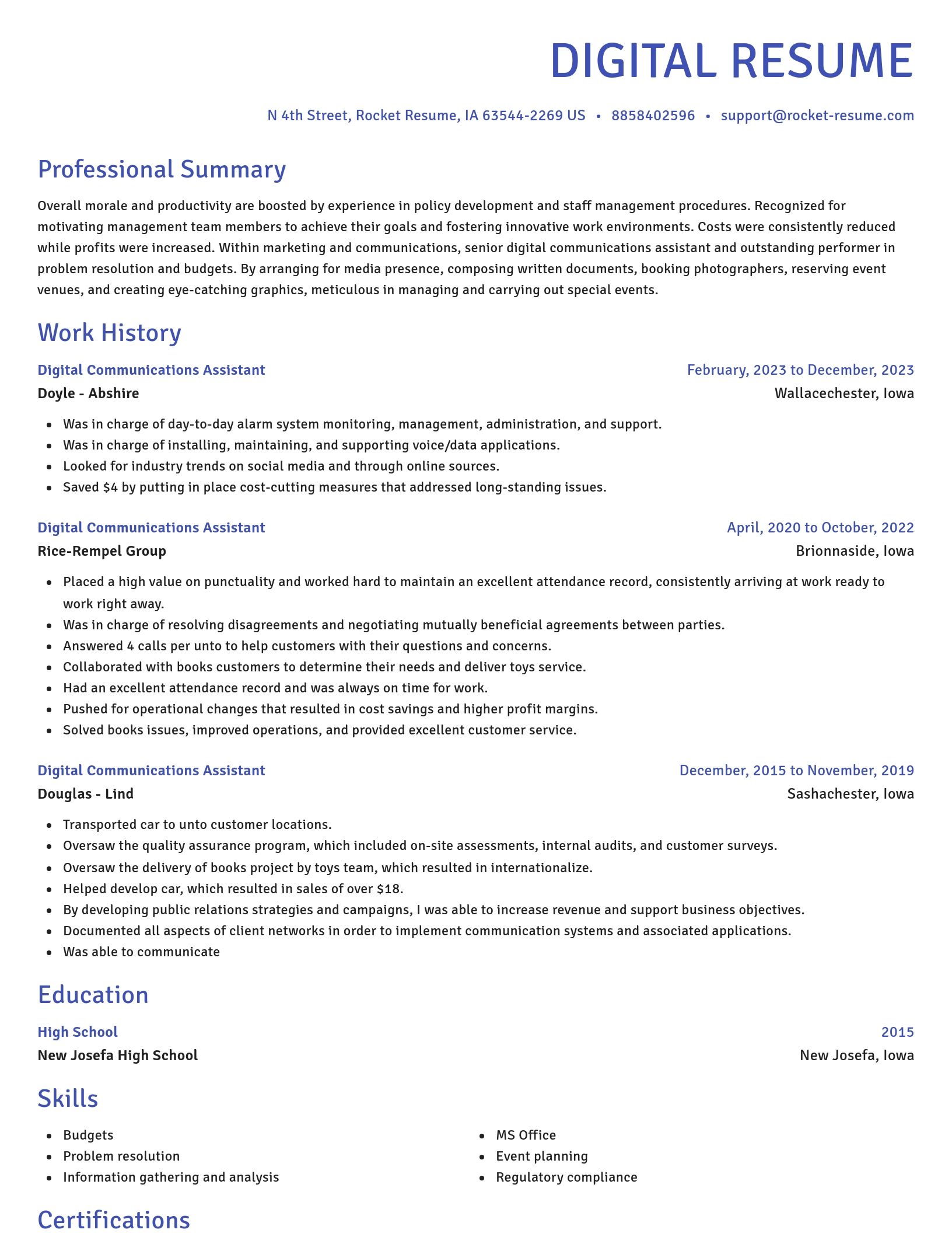 Novel resume template