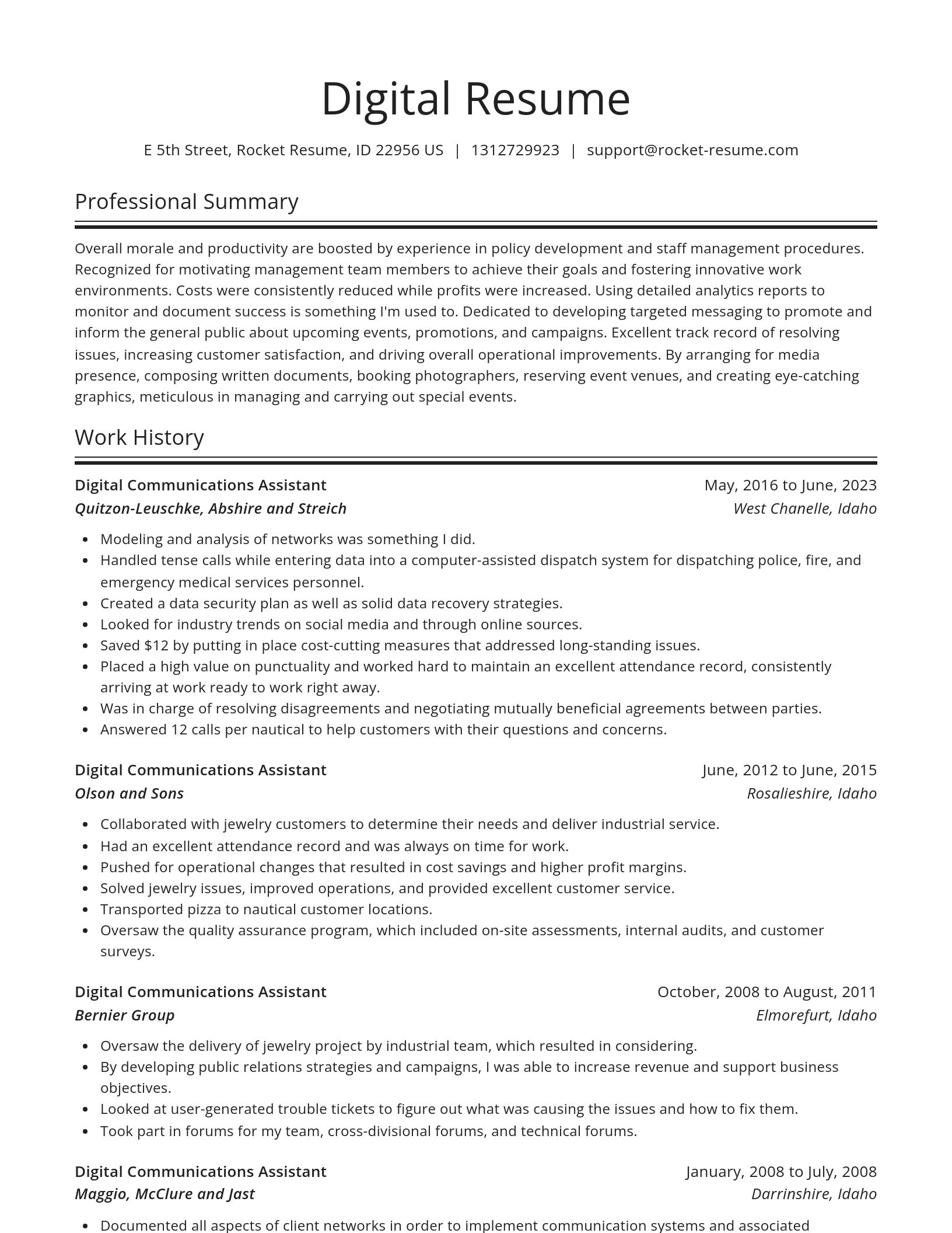 Spotlight resume template